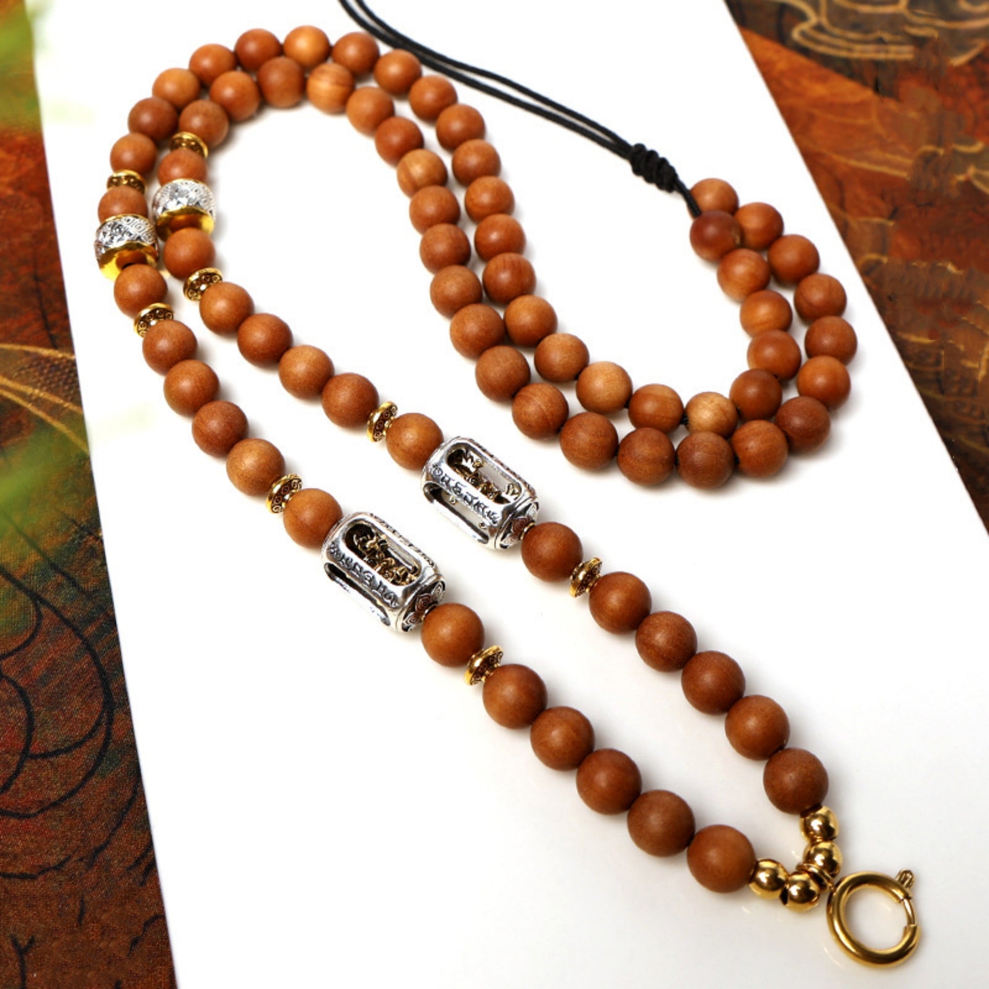 Sandalwood Tibetan Silver Thangka Pendant Replacement Chain