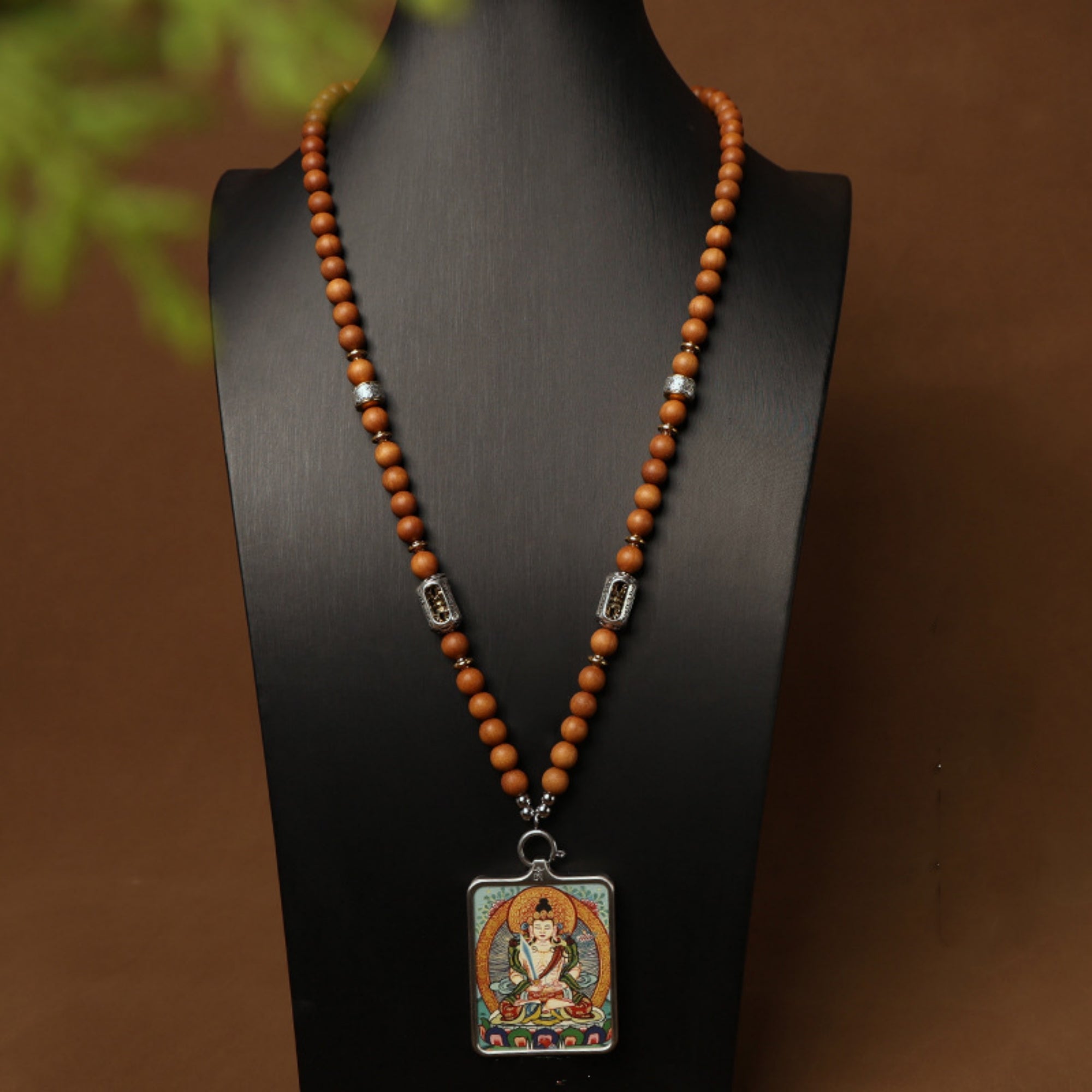 Sandalwood Tibetan Silver Thangka Pendant Replacement Chain