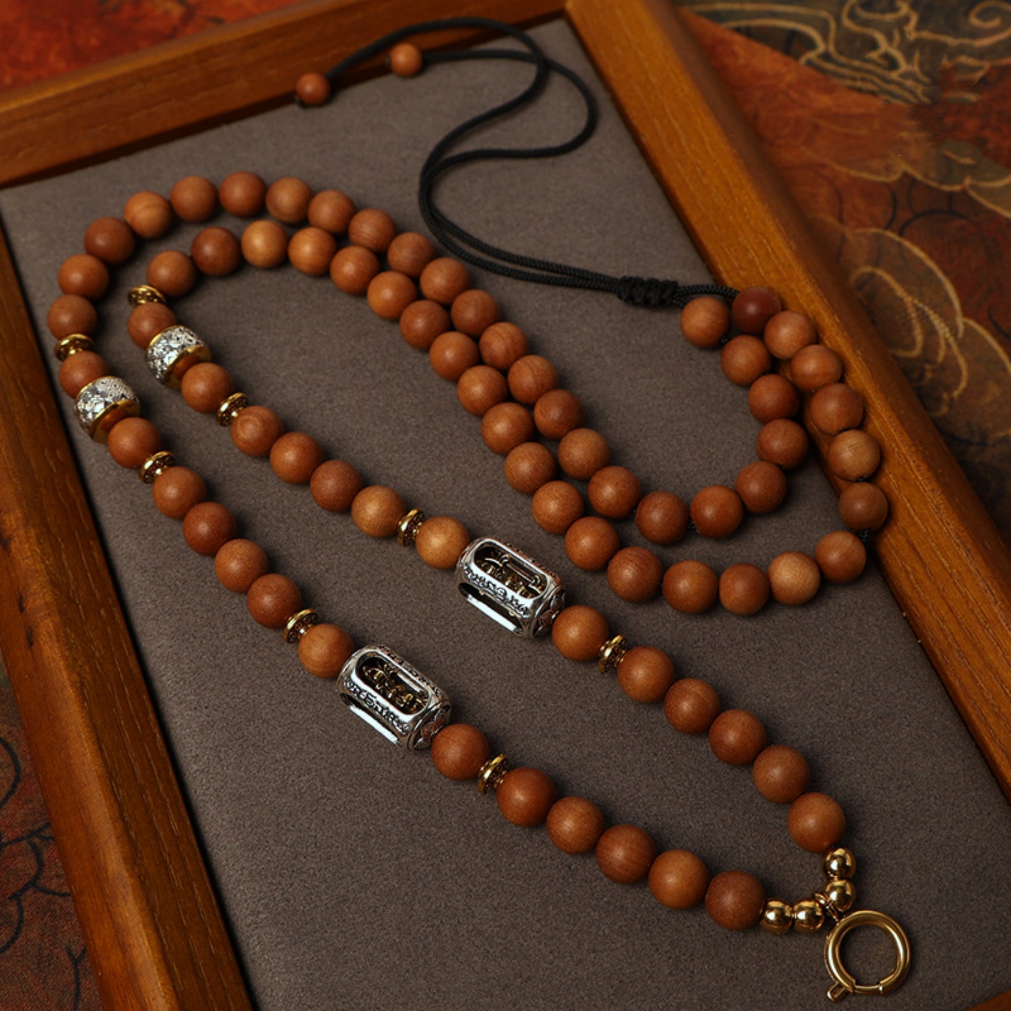 Sandalwood Tibetan Silver Thangka Pendant Replacement Chain