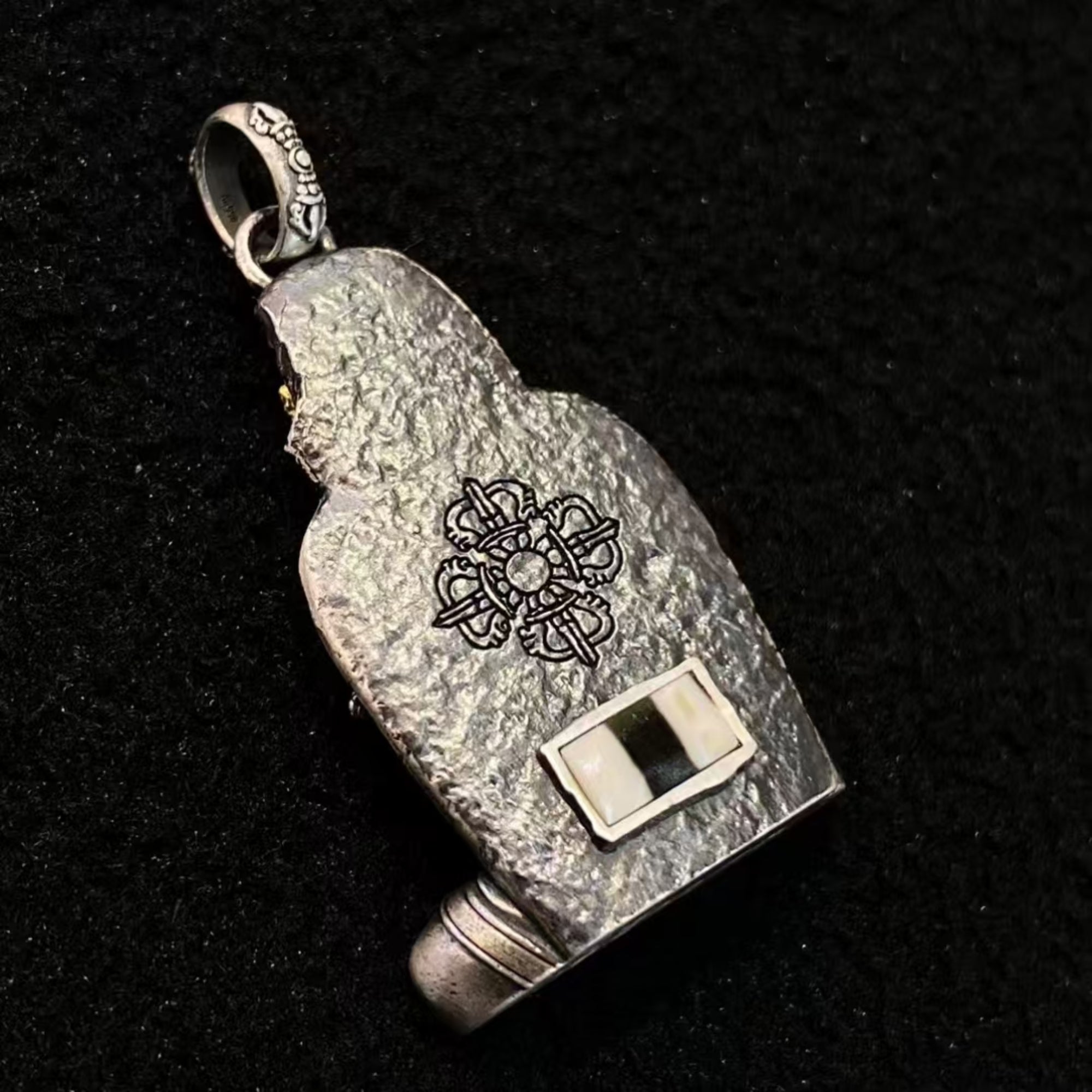 Tibetan Avalokiteshvara Gold & Silver Pendant
