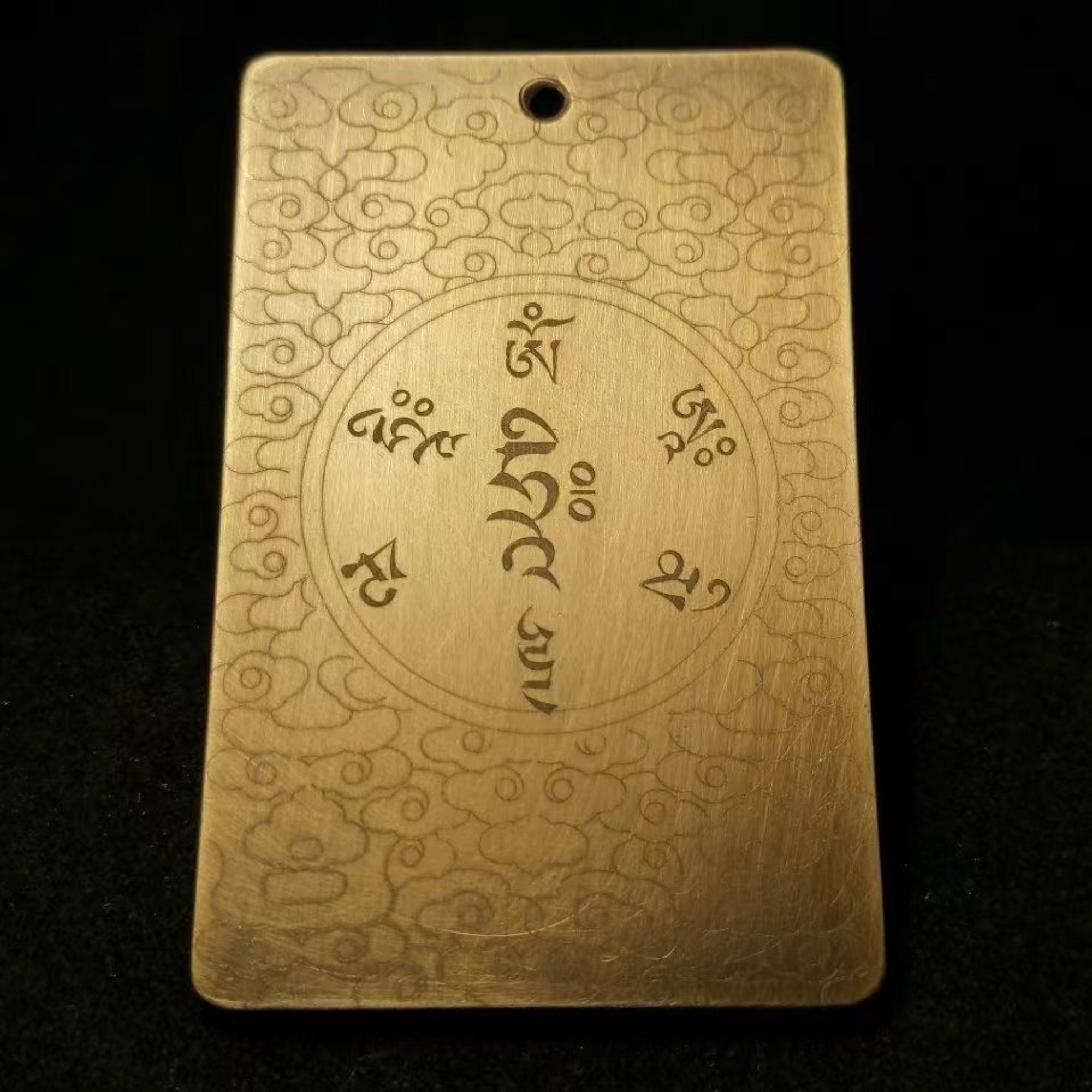 Tibetan Brass Amitabha Buddha Amulet Pendant Necklace
