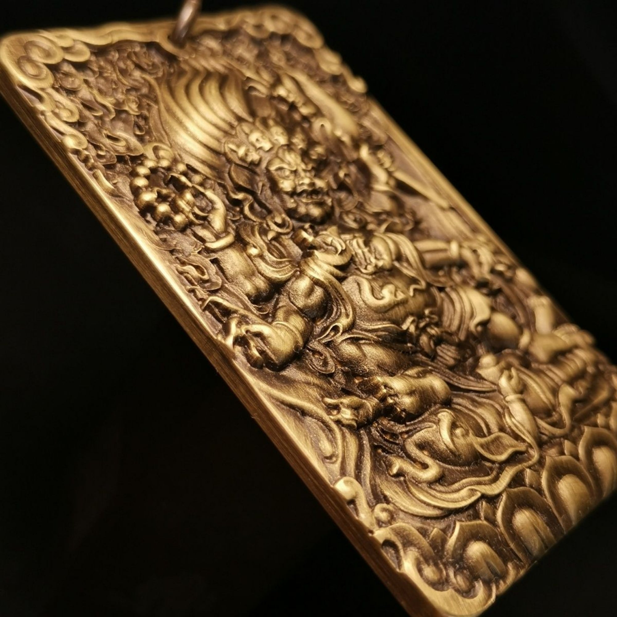 Tibetan Brass Mahakala Amulet Pendant