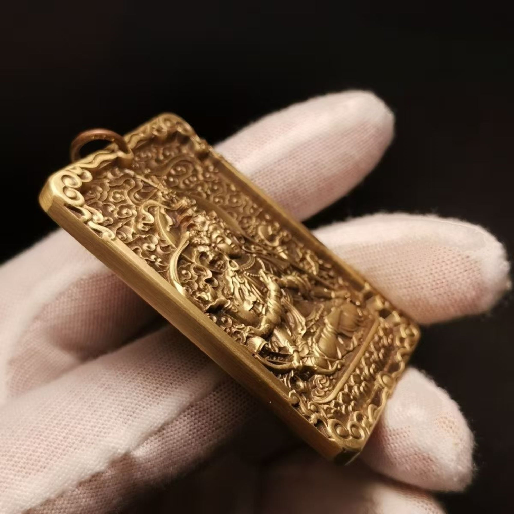 Tibetan Brass Marici (Marishi-Ten) Amulet Pendant Necklace