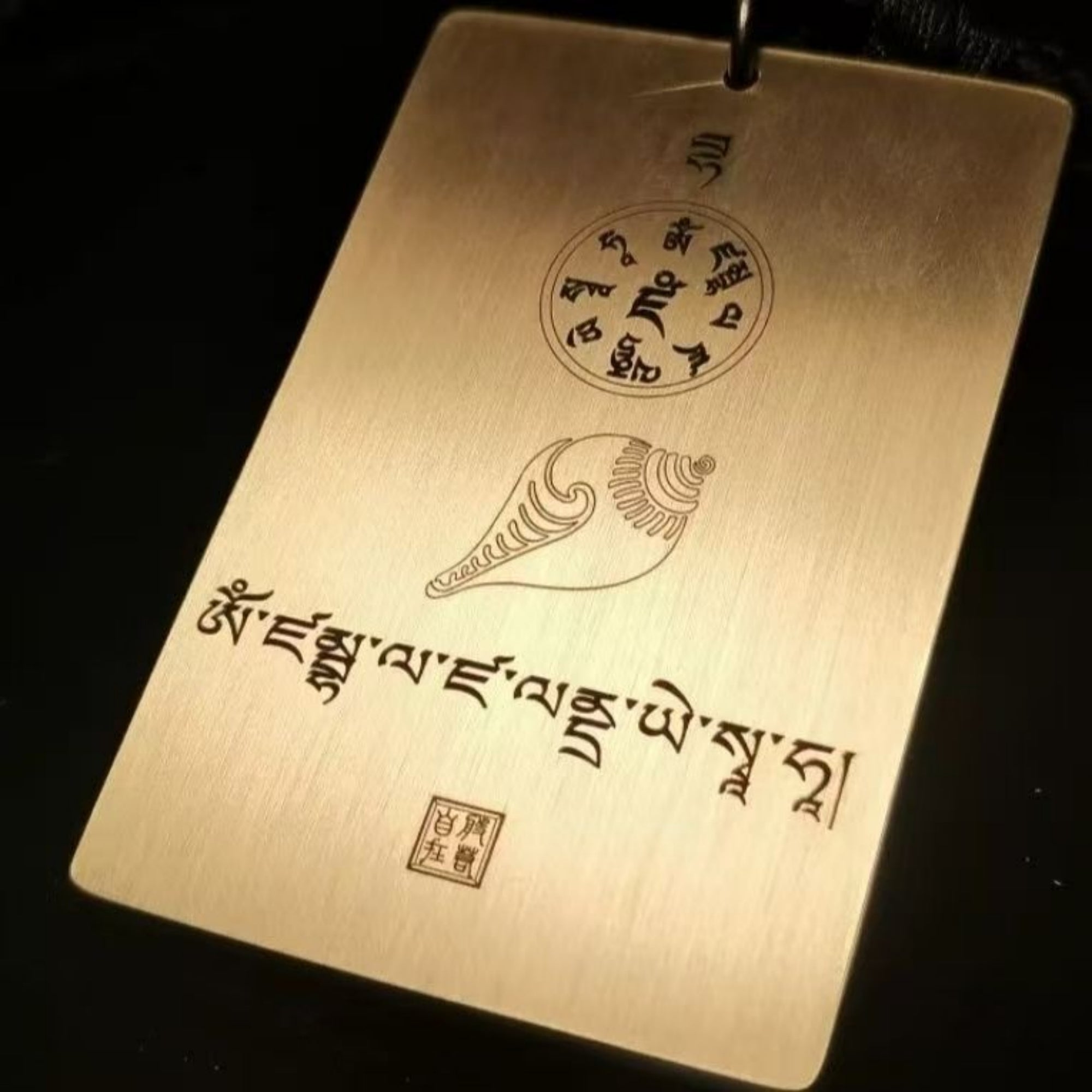 Tibetan Brass Yellow Jambhala Wealth Guardian Amulet Pendant