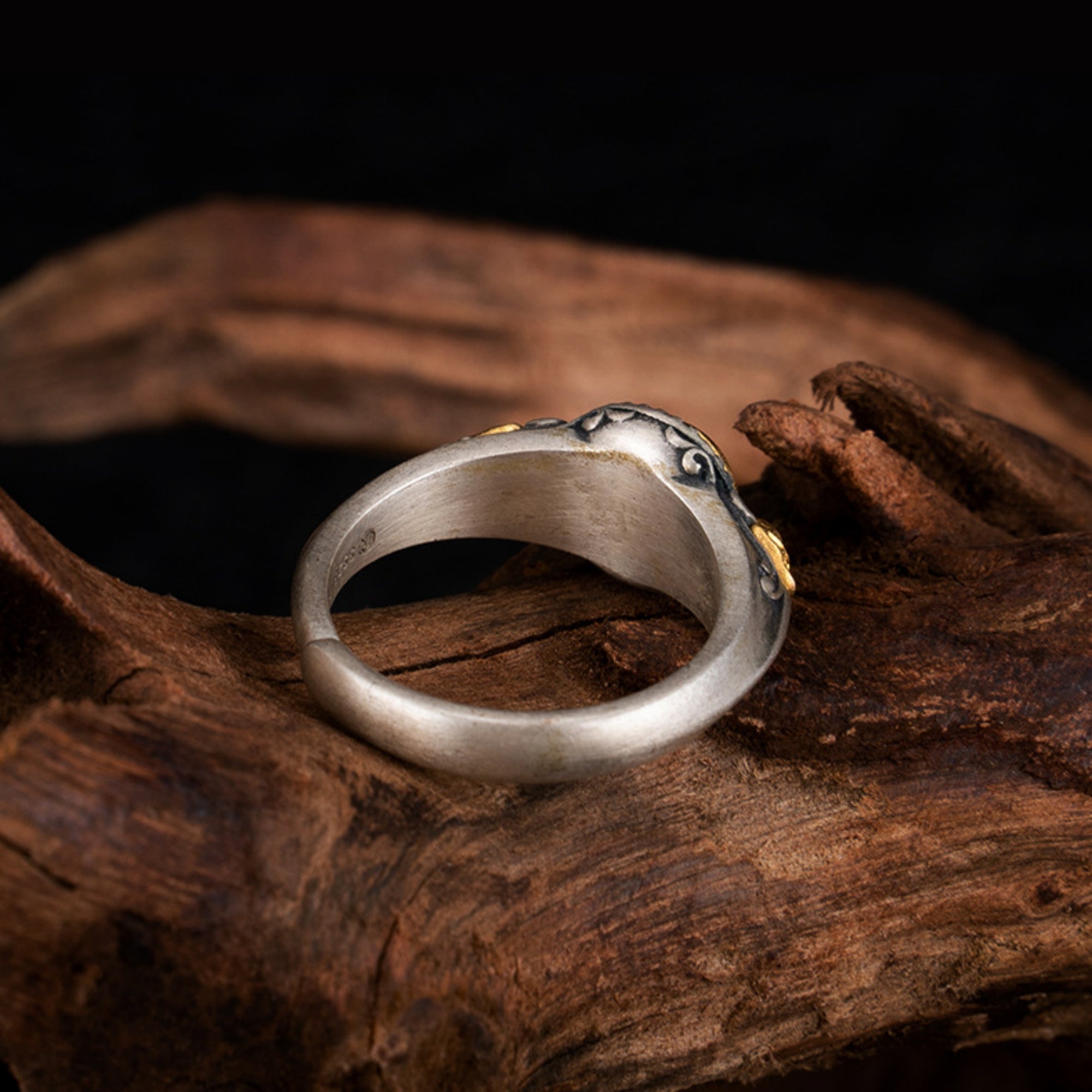 Tibetan Buddhist Skull Sterling Silver Ring