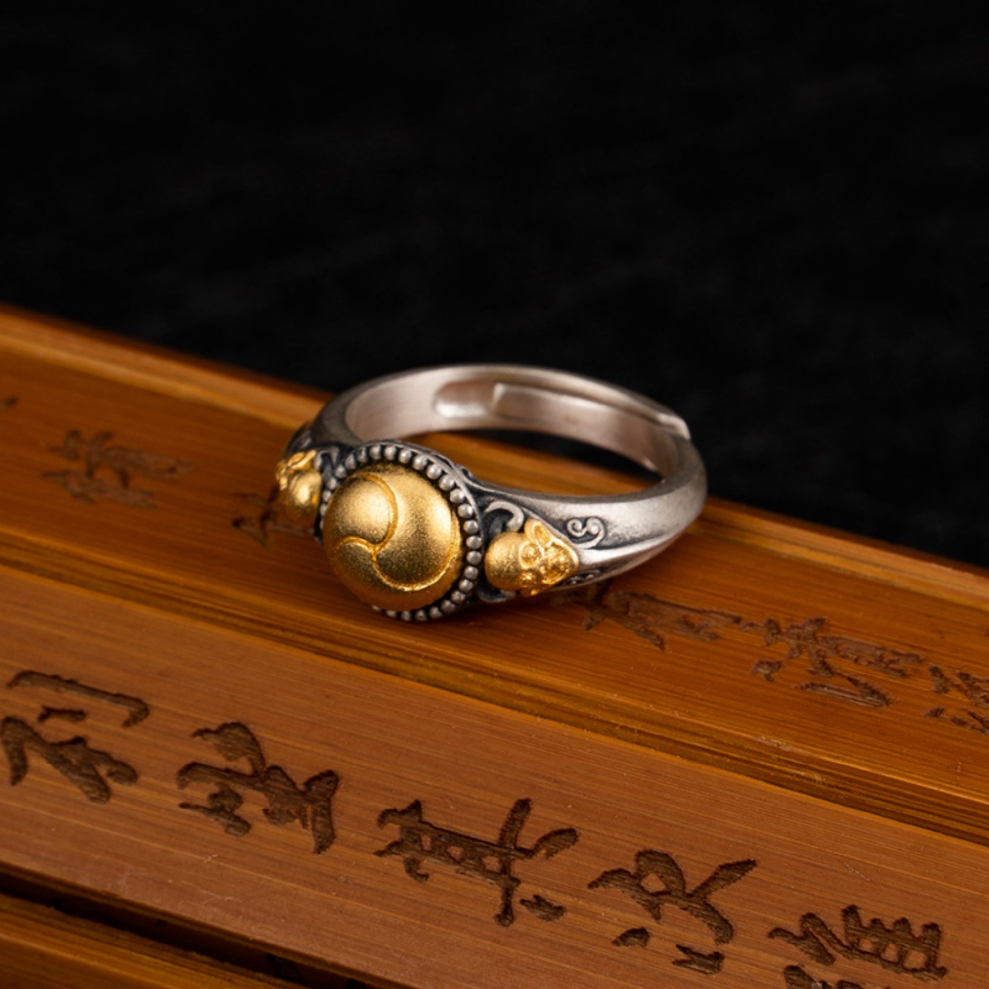 Tibetan Buddhist Skull Sterling Silver Ring