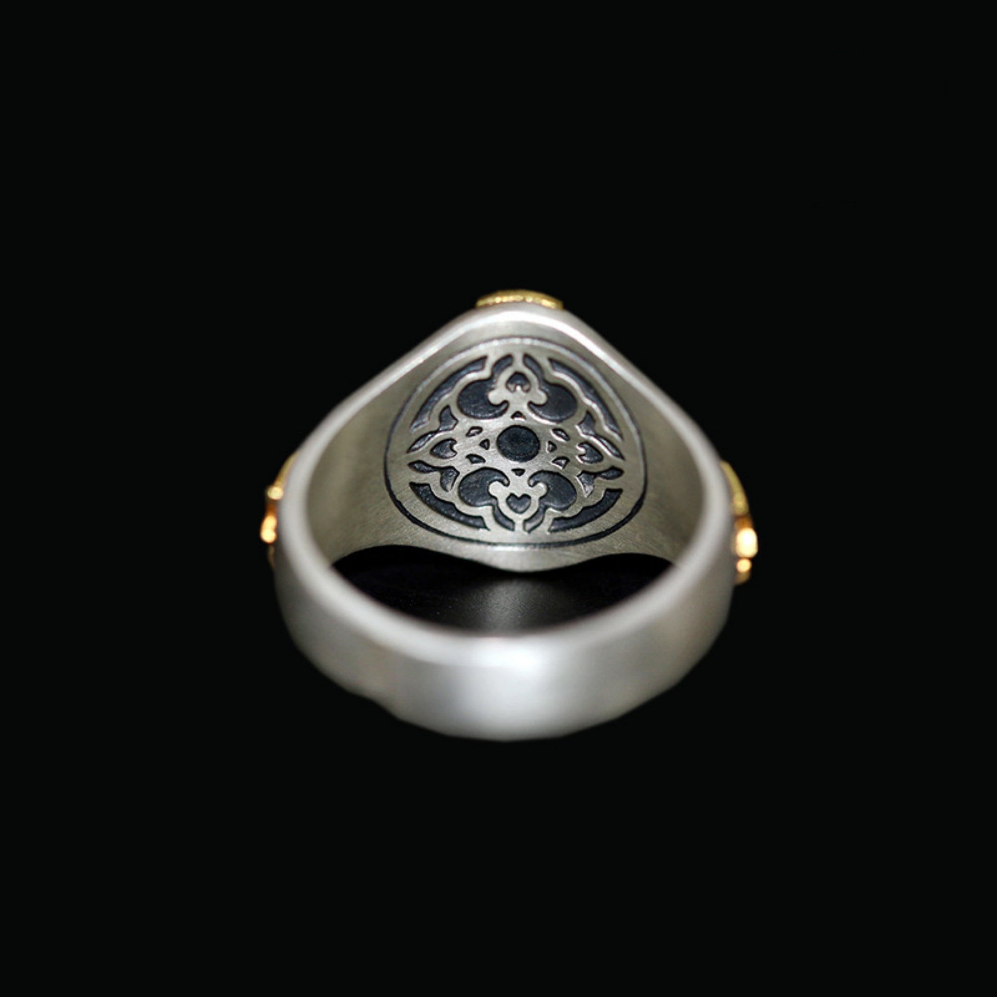 Tibetan Buddhist Zakiram Sterling Silver Ring