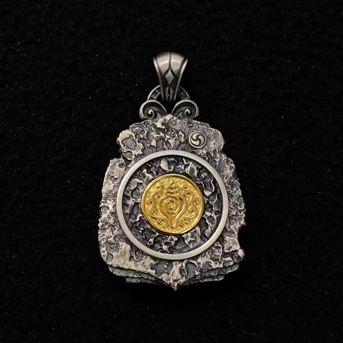 Tibetan Chitipati Silver Amulet Pendant
