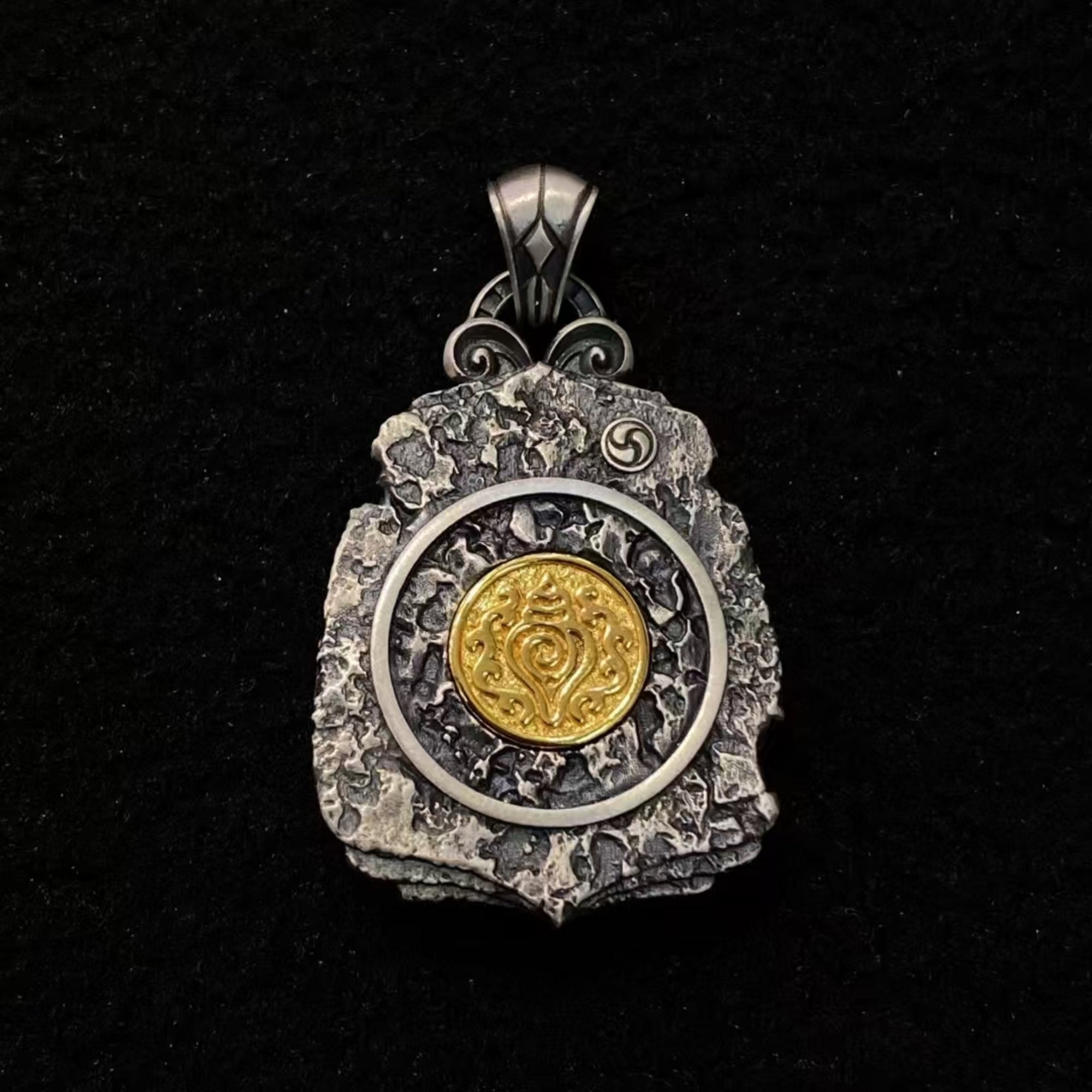 Tibetan Chitipati Silver Amulet Pendant
