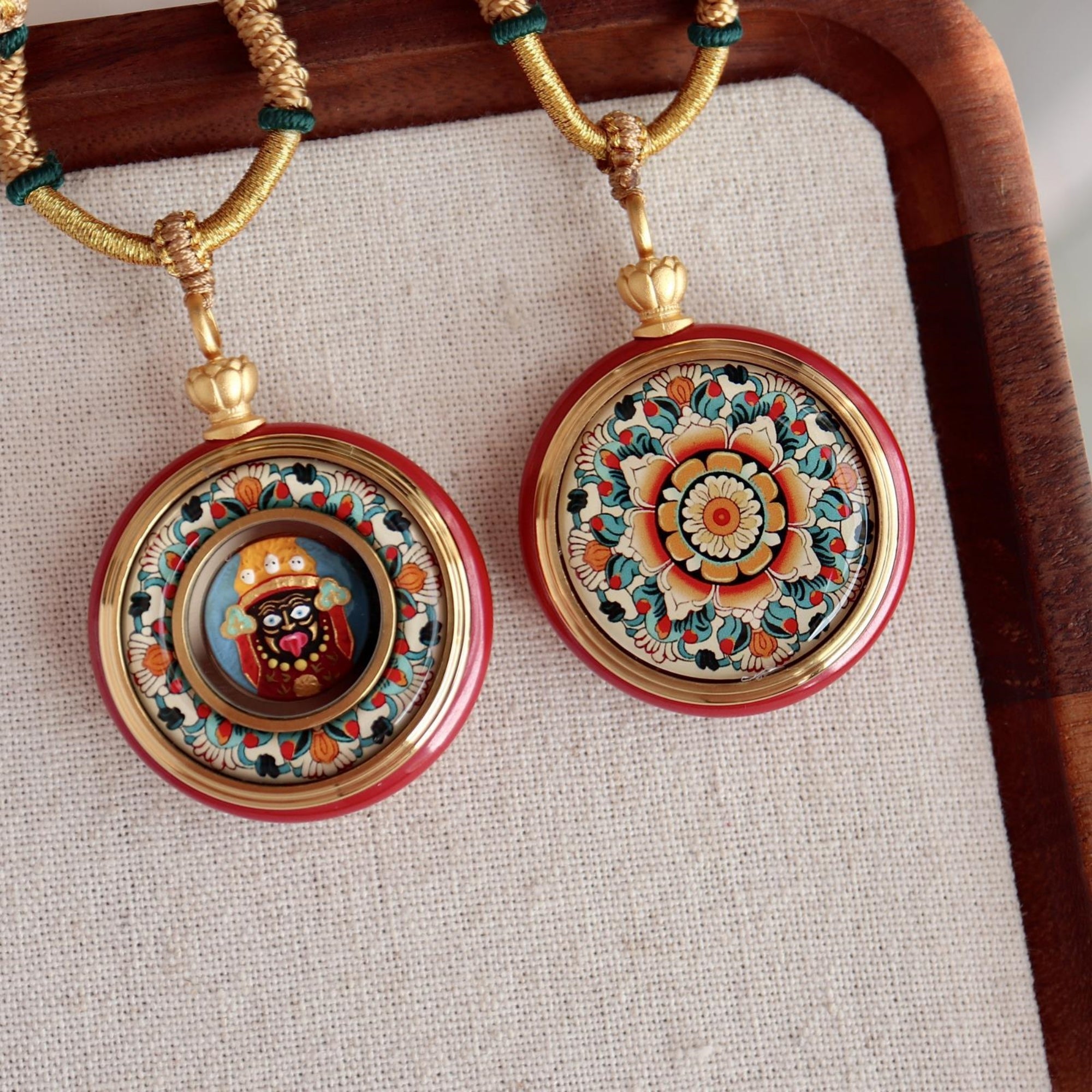 Tibetan Cinnabar Zakiram Amulet Necklace