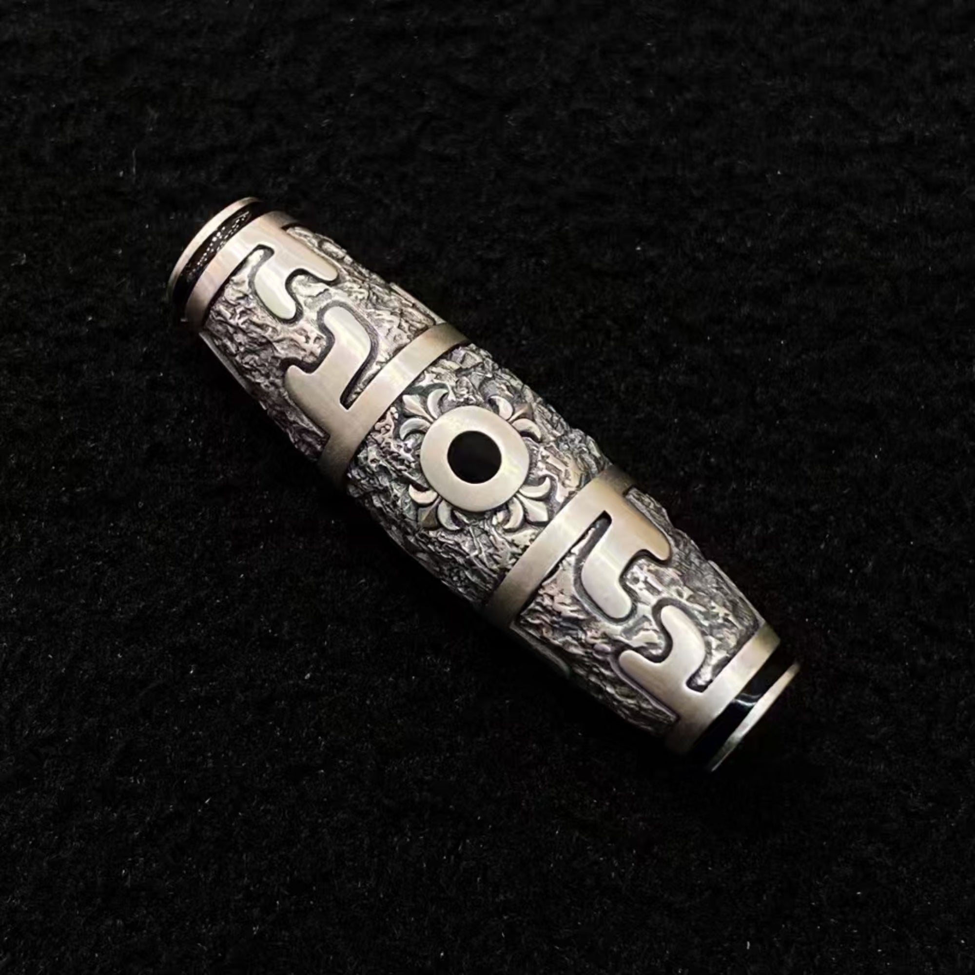 Tibetan Cloisonné Padmasambhava Ritual Dzi Amulet Pendant