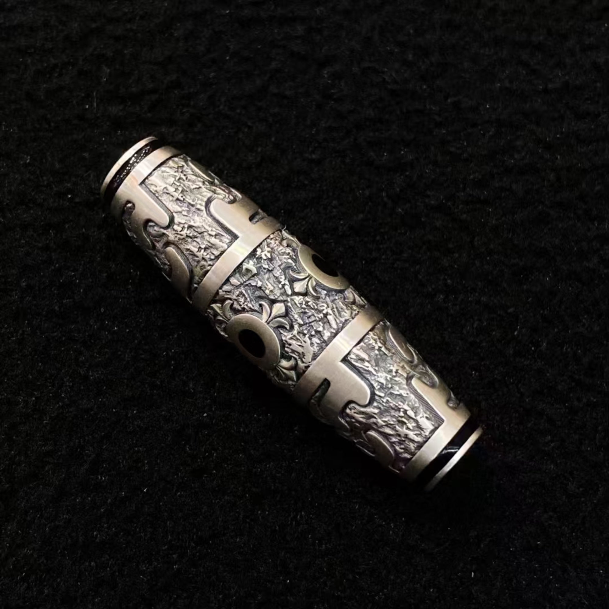 Tibetan Cloisonné Padmasambhava Ritual Dzi Amulet Pendant