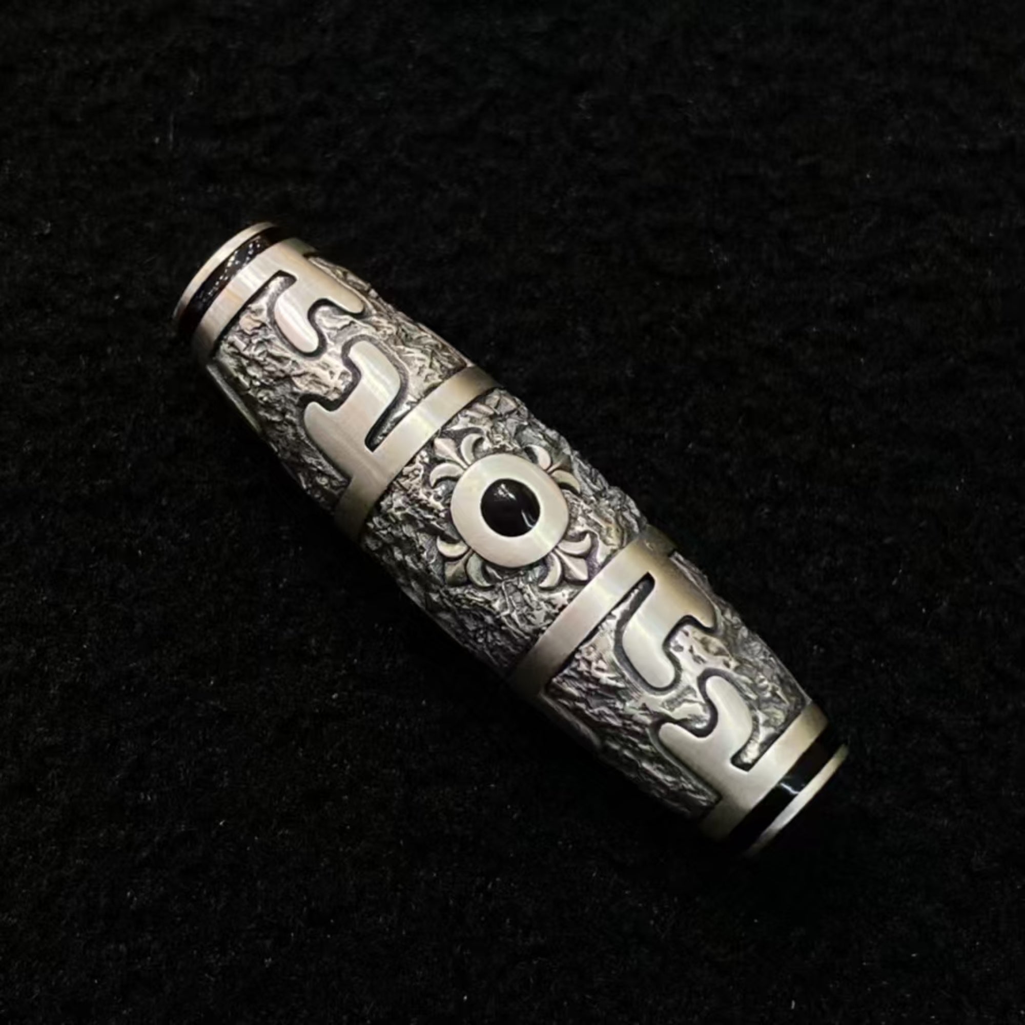 Tibetan Cloisonné Padmasambhava Ritual Dzi Amulet Pendant