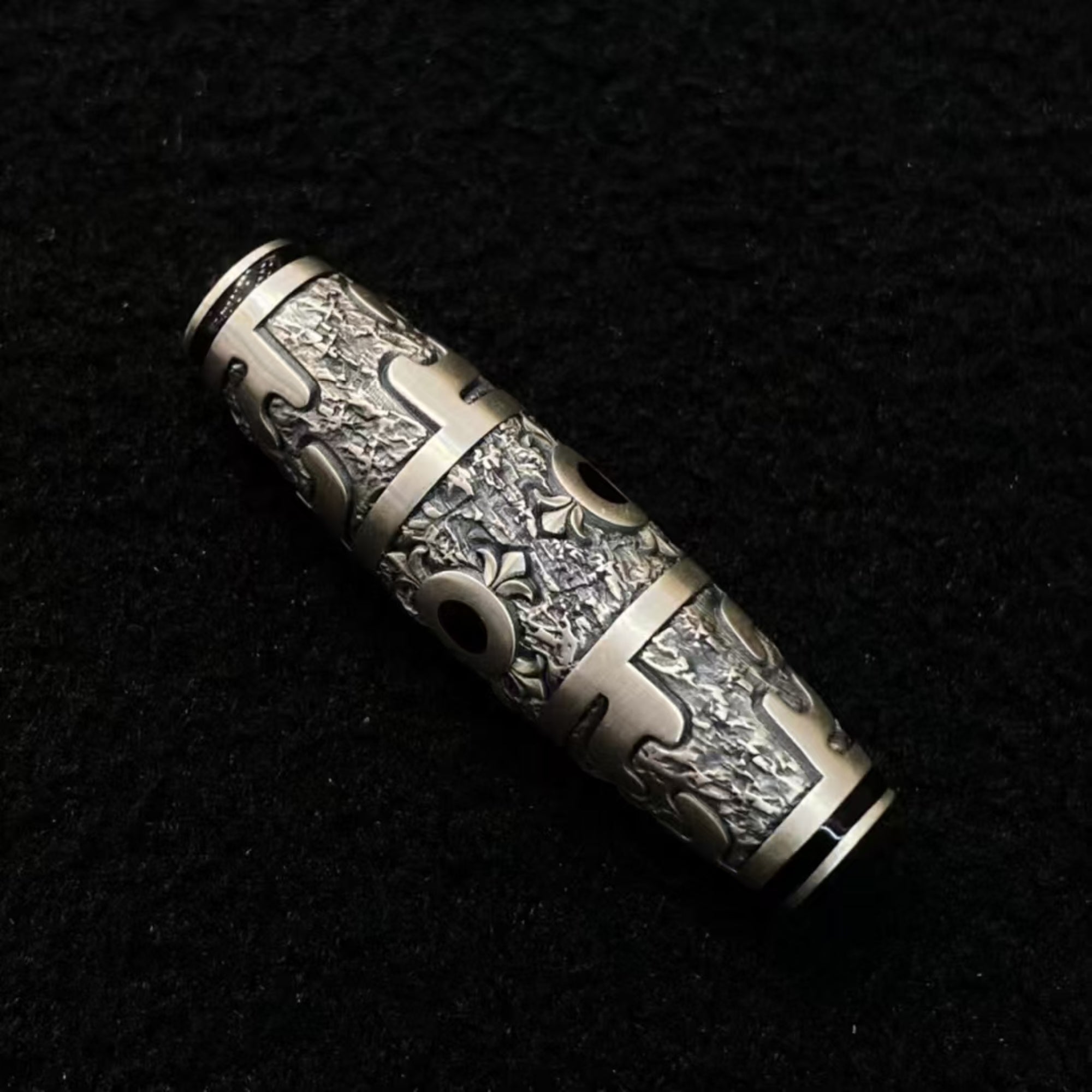 Tibetan Cloisonné Padmasambhava Ritual Dzi Amulet Pendant