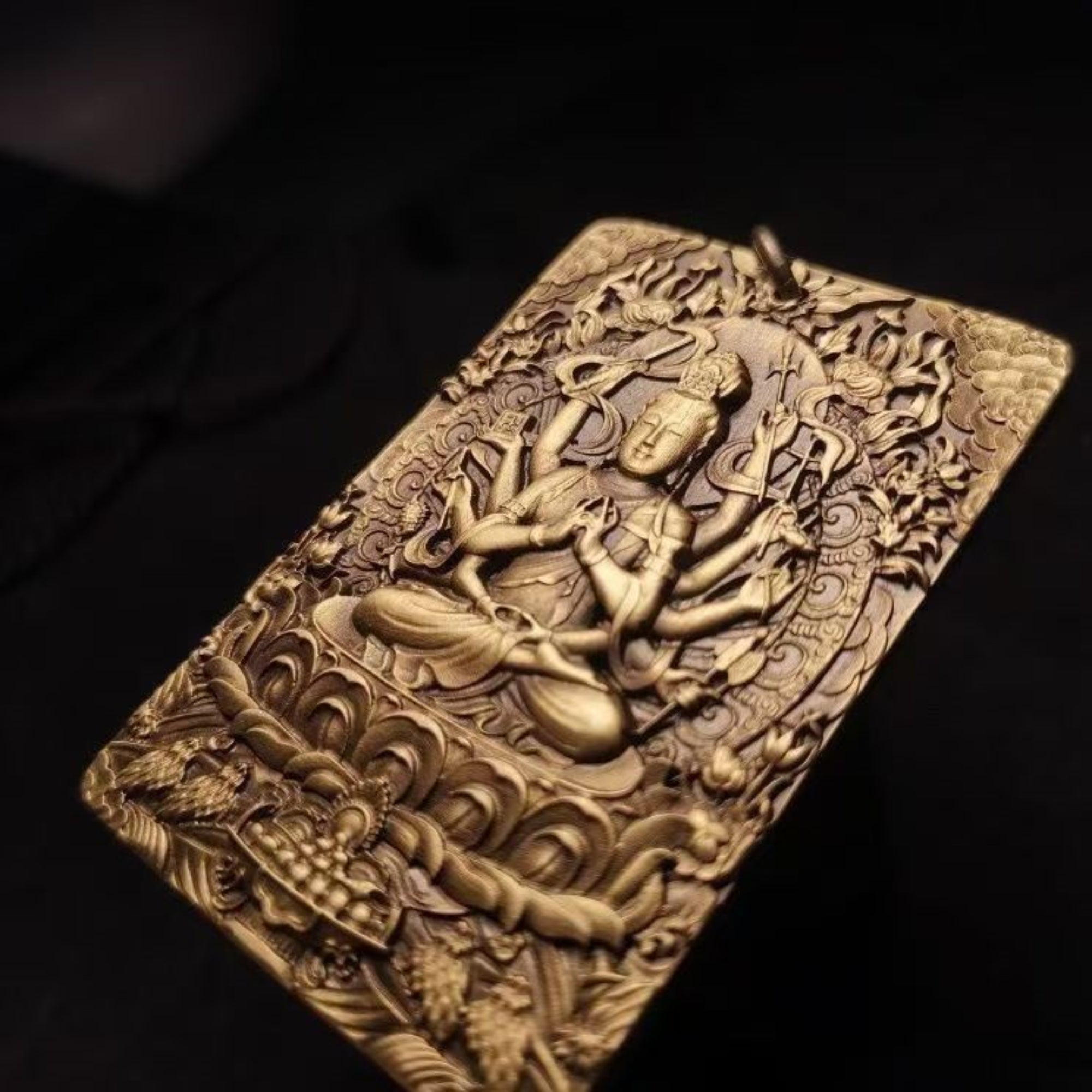 Tibetan Cundi Buddha Brass Pendant Necklace