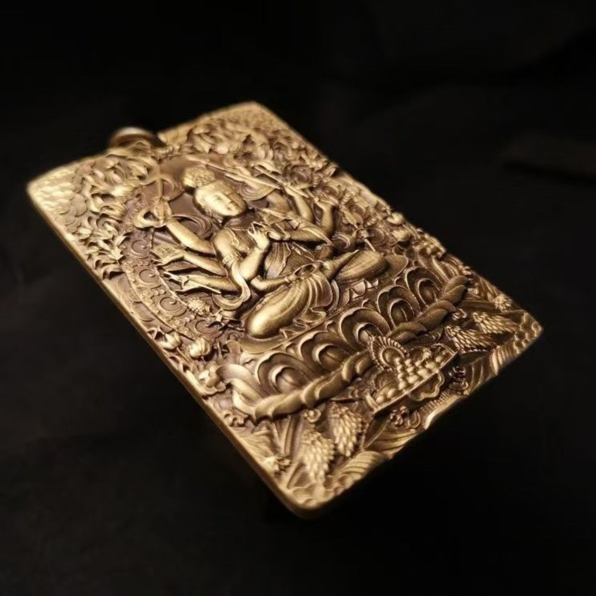 Tibetan Cundi Buddha Brass Pendant Necklace