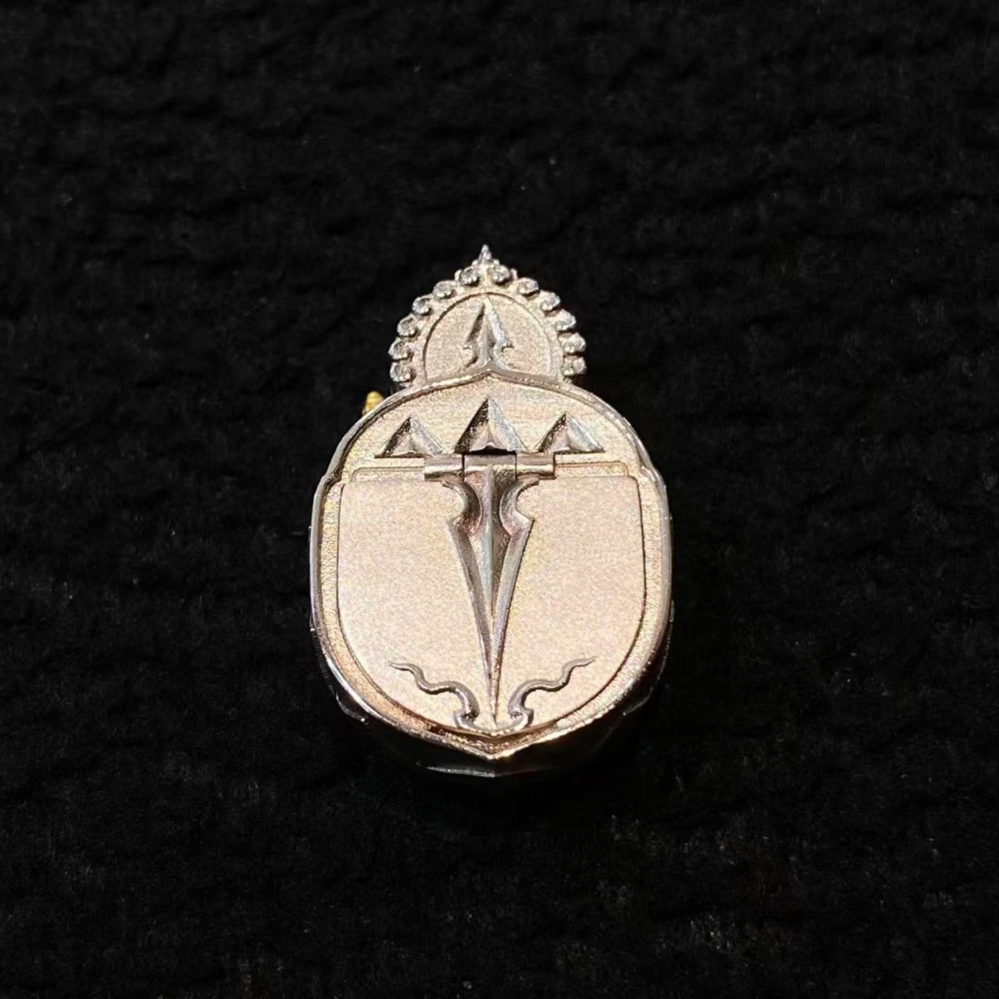 Tibetan Dzi Bead Elephant-Headed Deity Sterling Silver Pendant