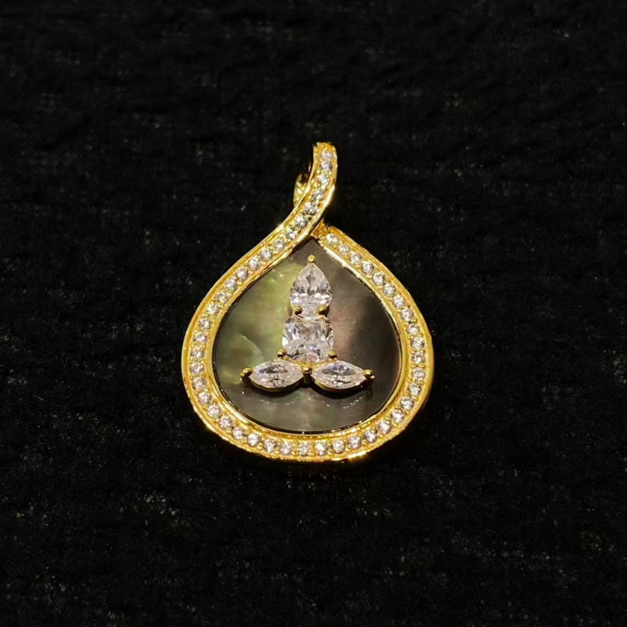 Tibetan Formless Buddha Teardrop Sterling Silver Pendant Necklace