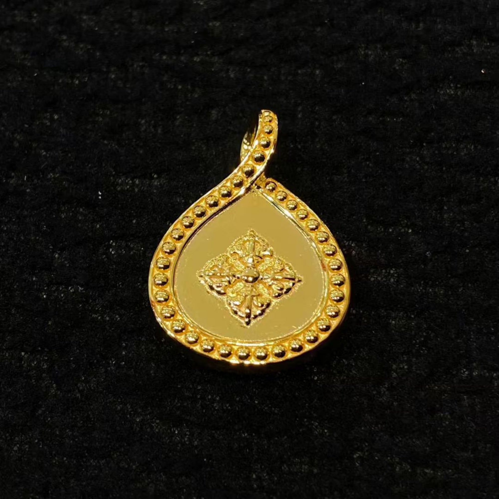 Tibetan Formless Buddha Teardrop Sterling Silver Pendant Necklace