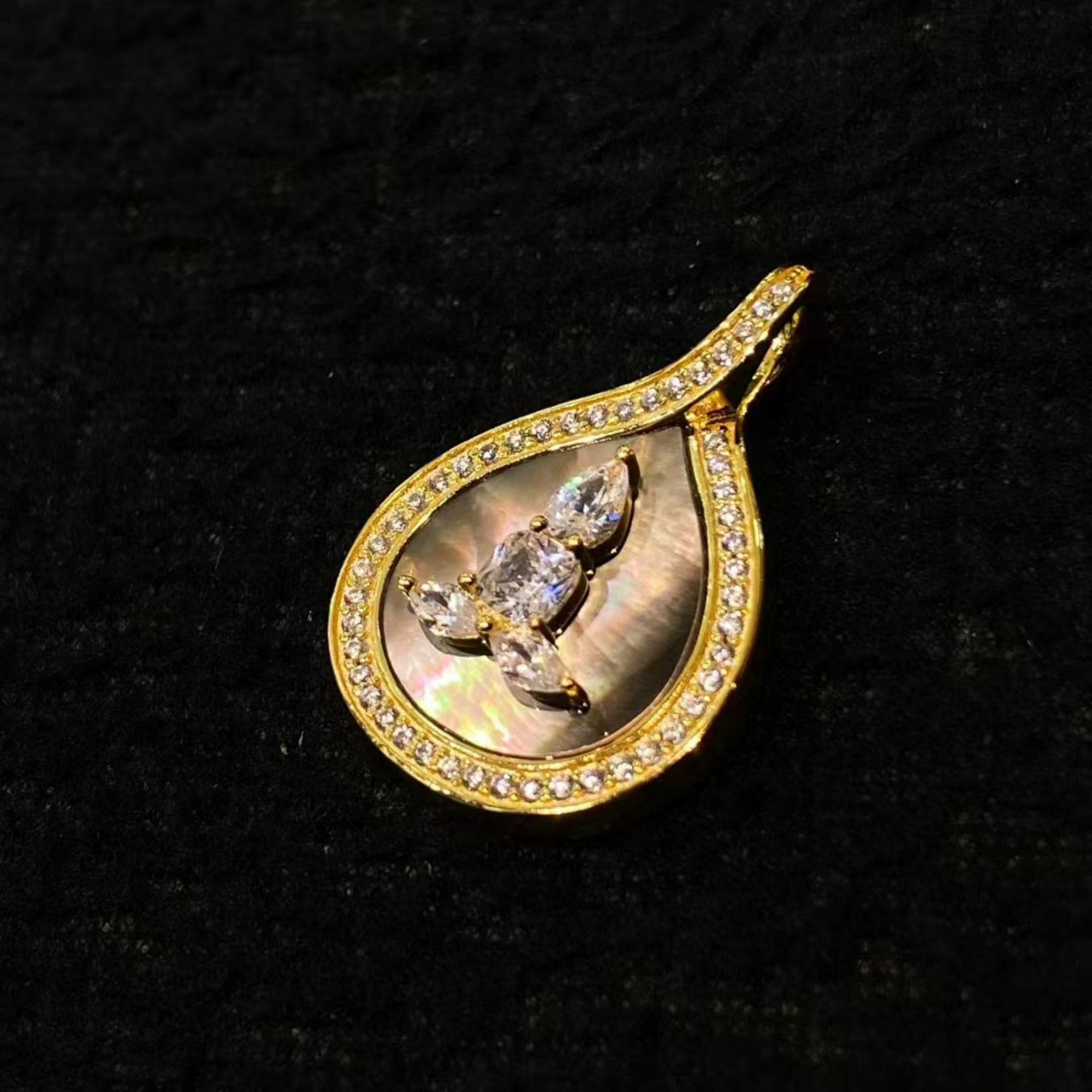 Tibetan Formless Buddha Teardrop Sterling Silver Pendant Necklace