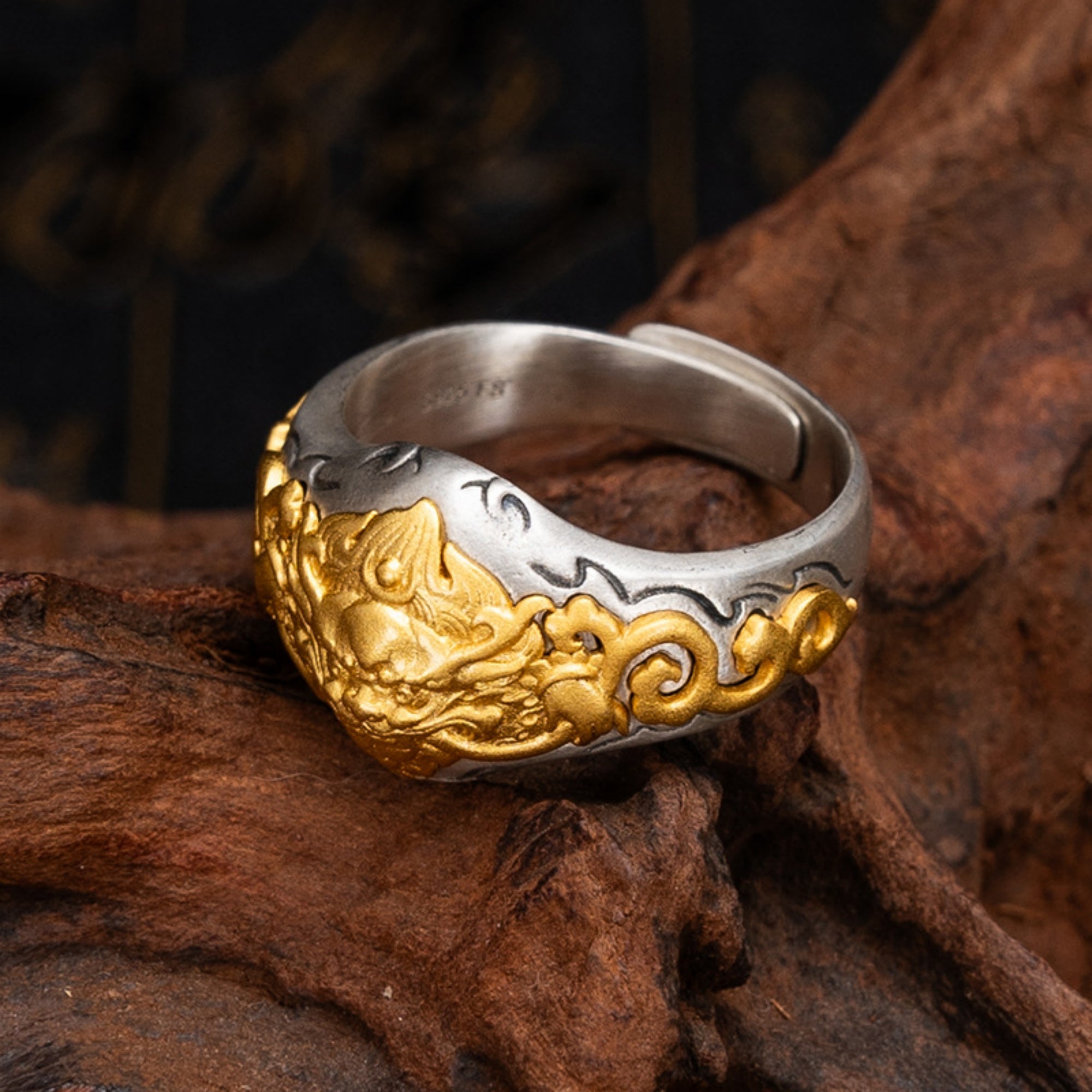 Tibetan Garuda Sterling Silver Adjustable Ring