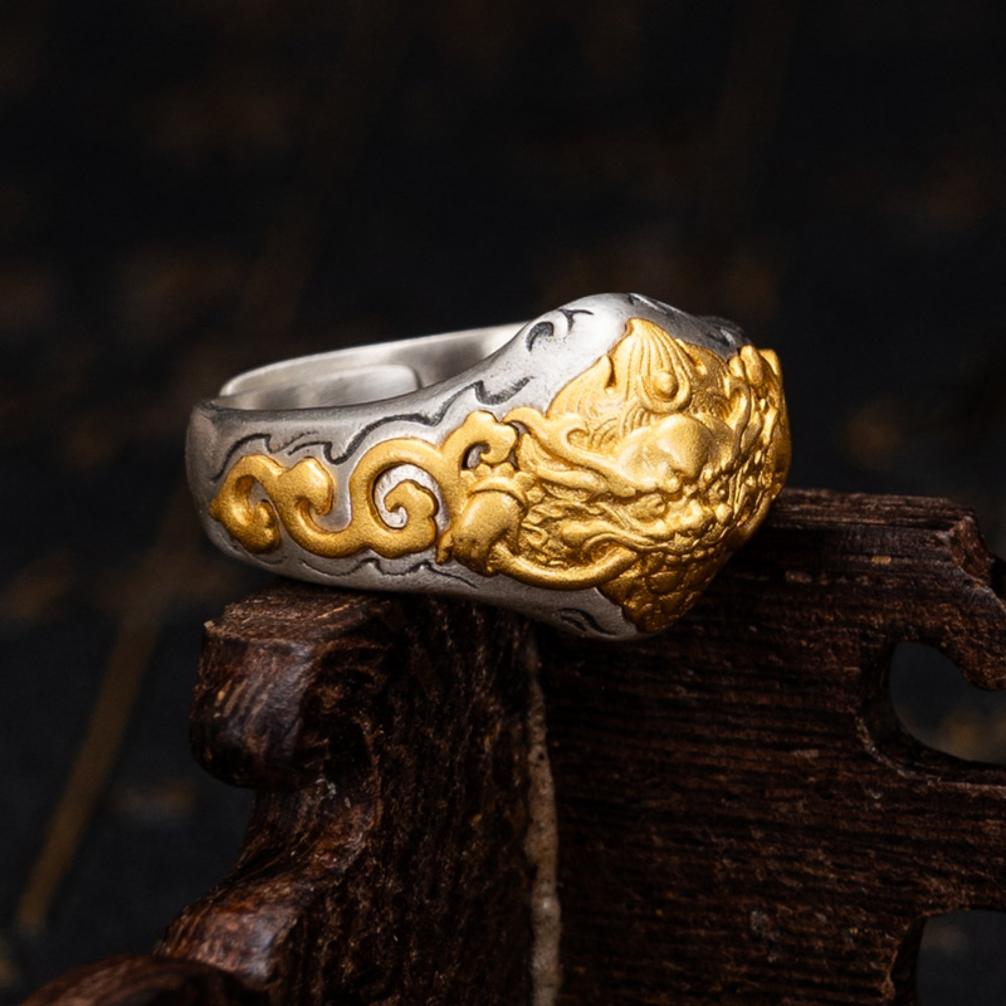 Tibetan Garuda Sterling Silver Adjustable Ring