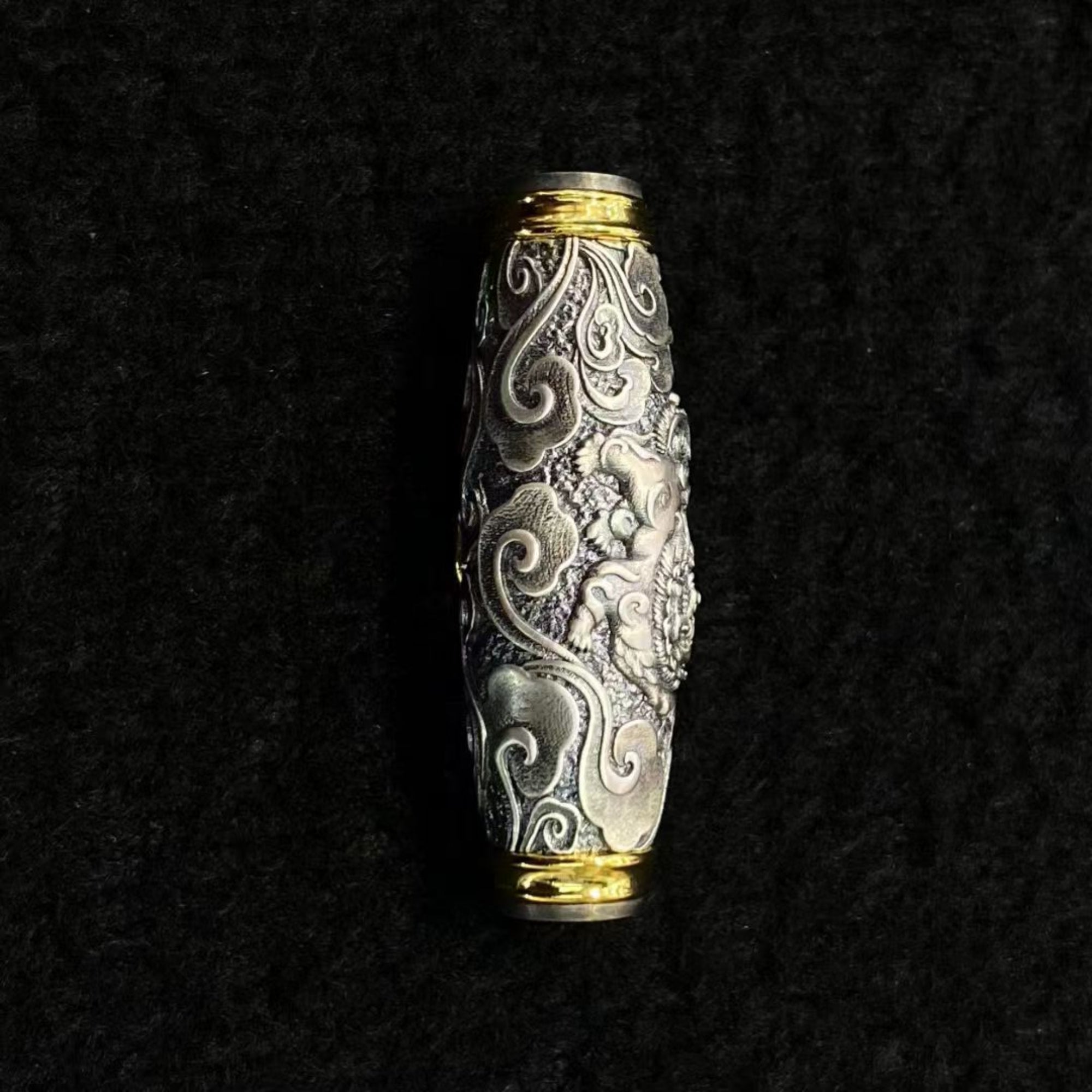 Tibetan Handmade Sterling Silver Snow Lion Amulet Necklace
