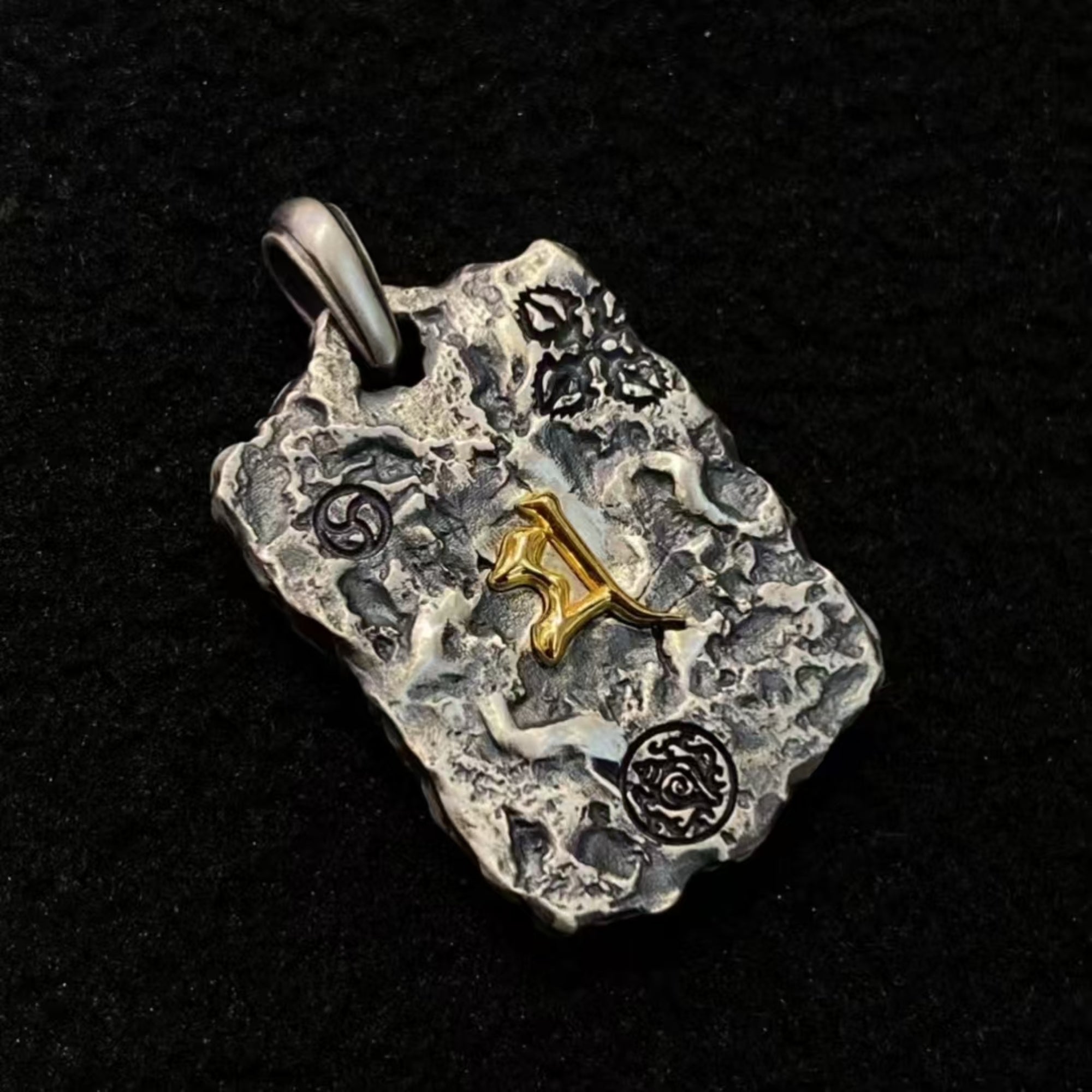 Tibetan Mahakala Silver Amulet Pendant