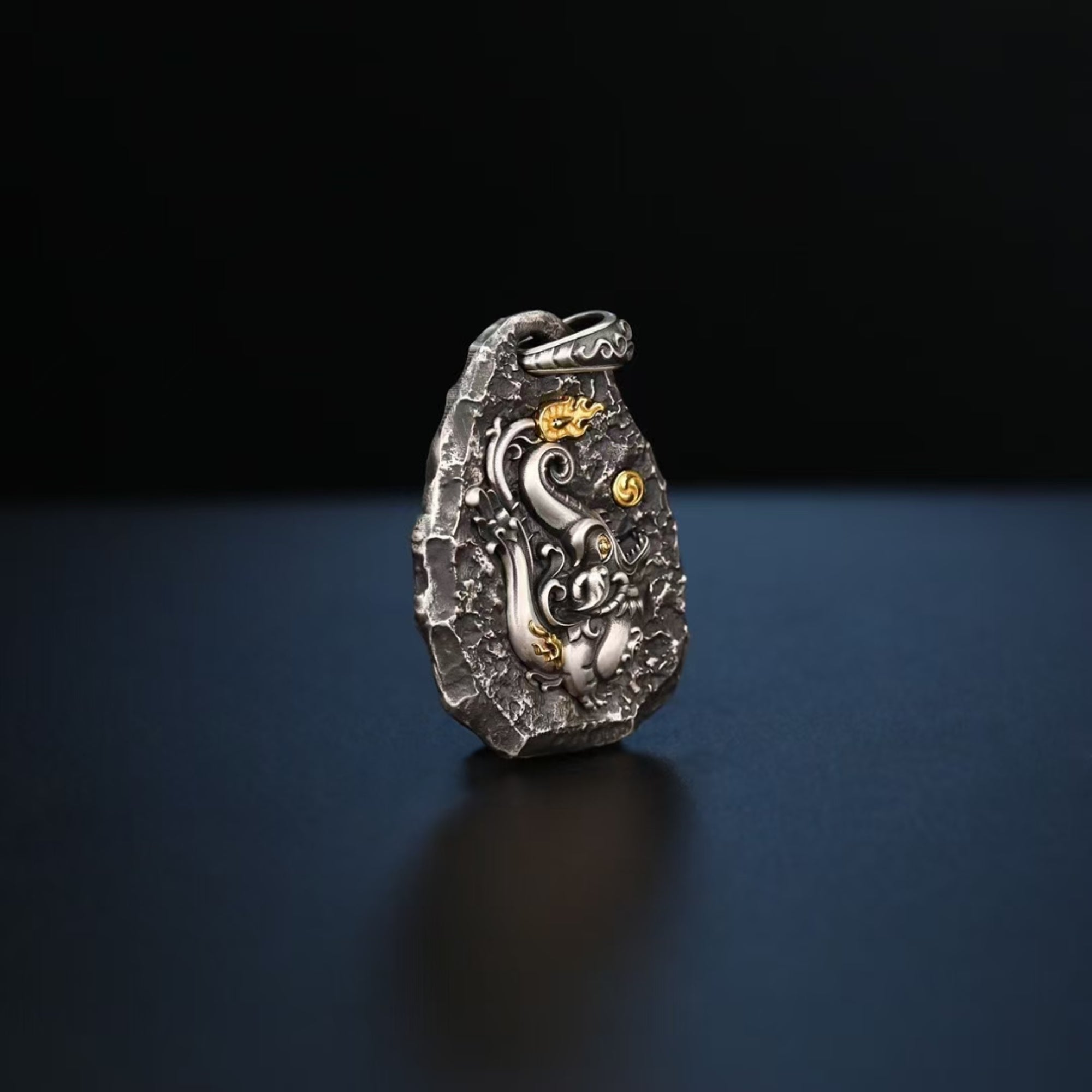 Tibetan Makara Silver Pendant Necklace