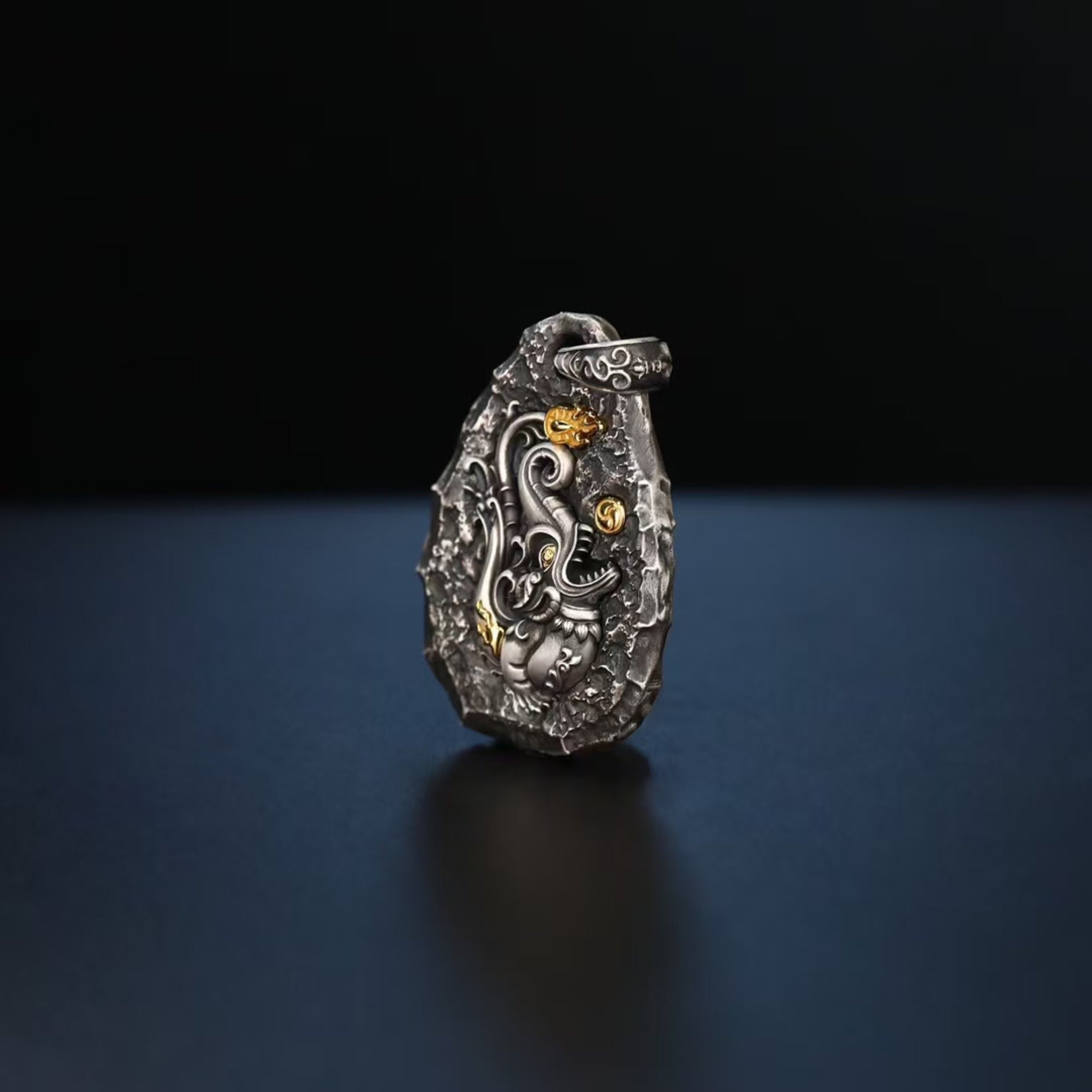 Tibetan Makara Silver Pendant Necklace