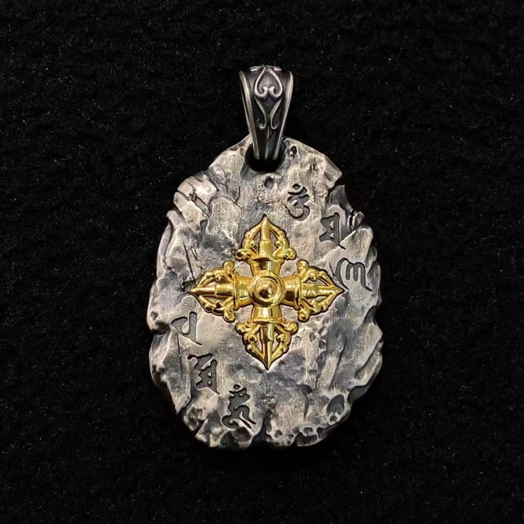 Tibetan Silver Stupa Amulet Pendant