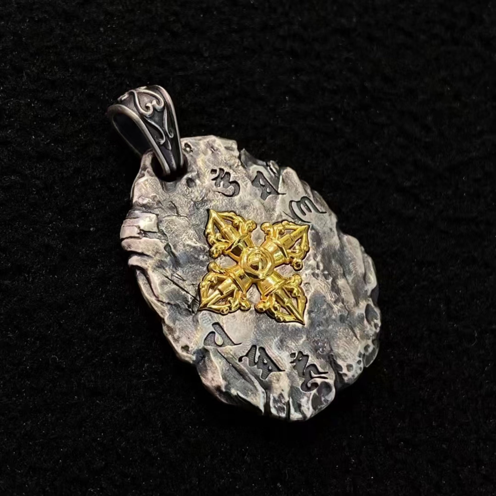 Tibetan Silver Stupa Amulet Pendant