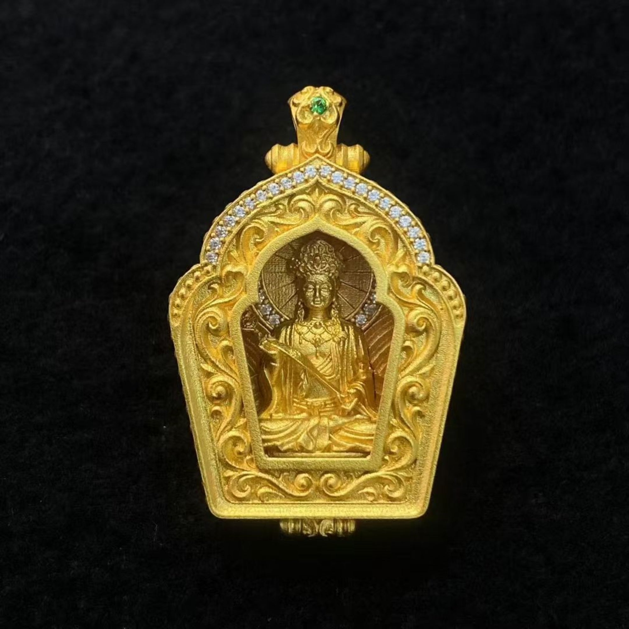 Tibetan Sterling Silver Samantabhadra Gawu Box Pendant