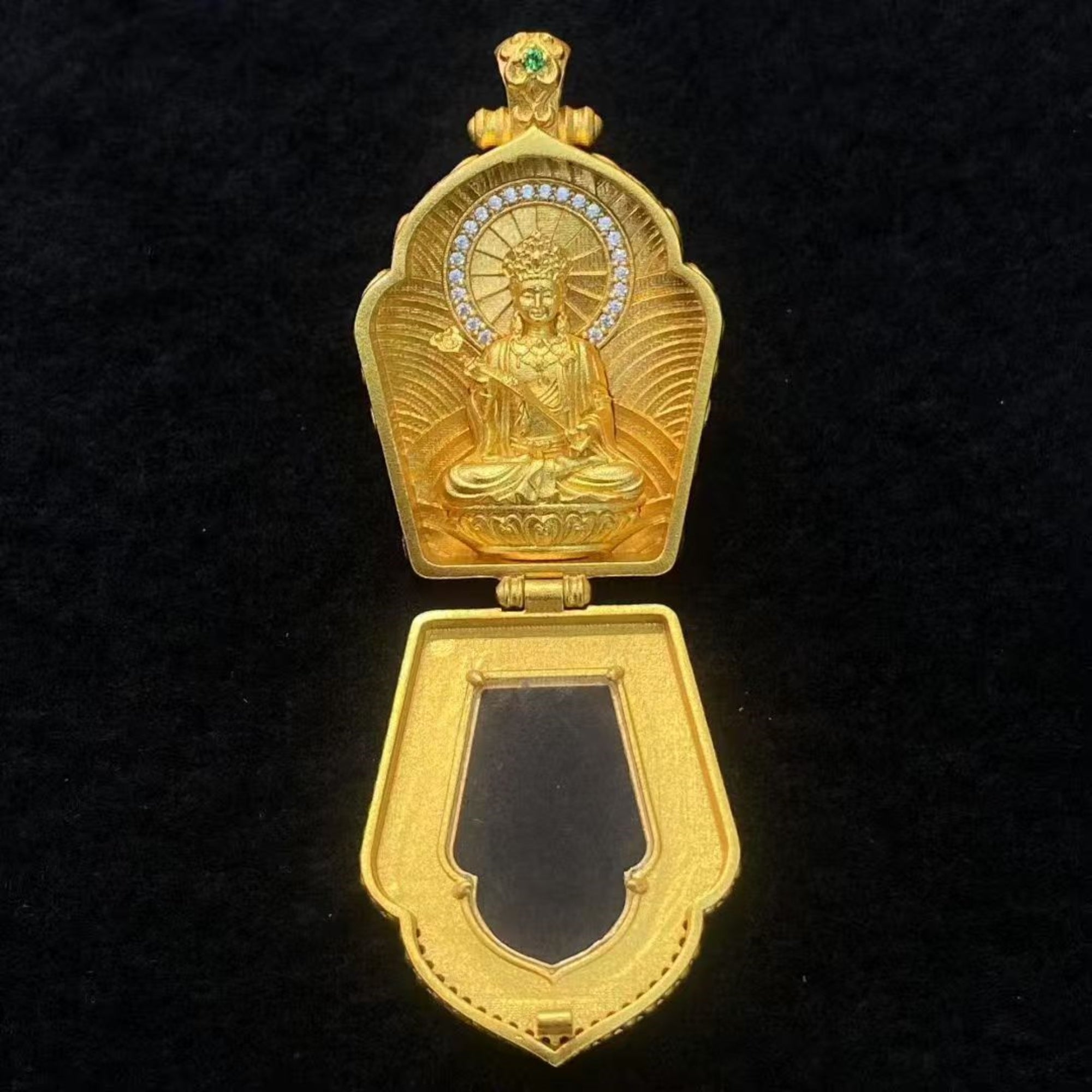 Tibetan Sterling Silver Samantabhadra Gawu Box Pendant