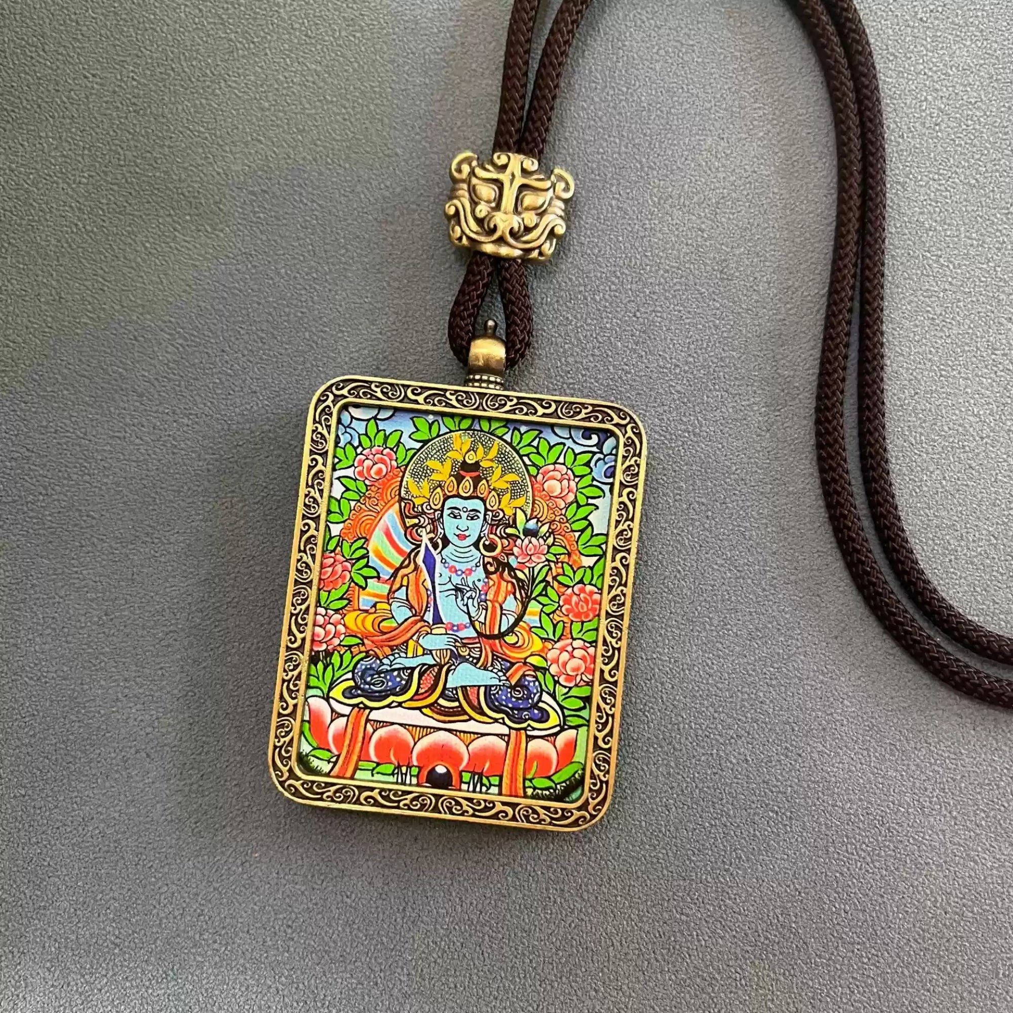 Tibetan Thangka Buddha Necklace
