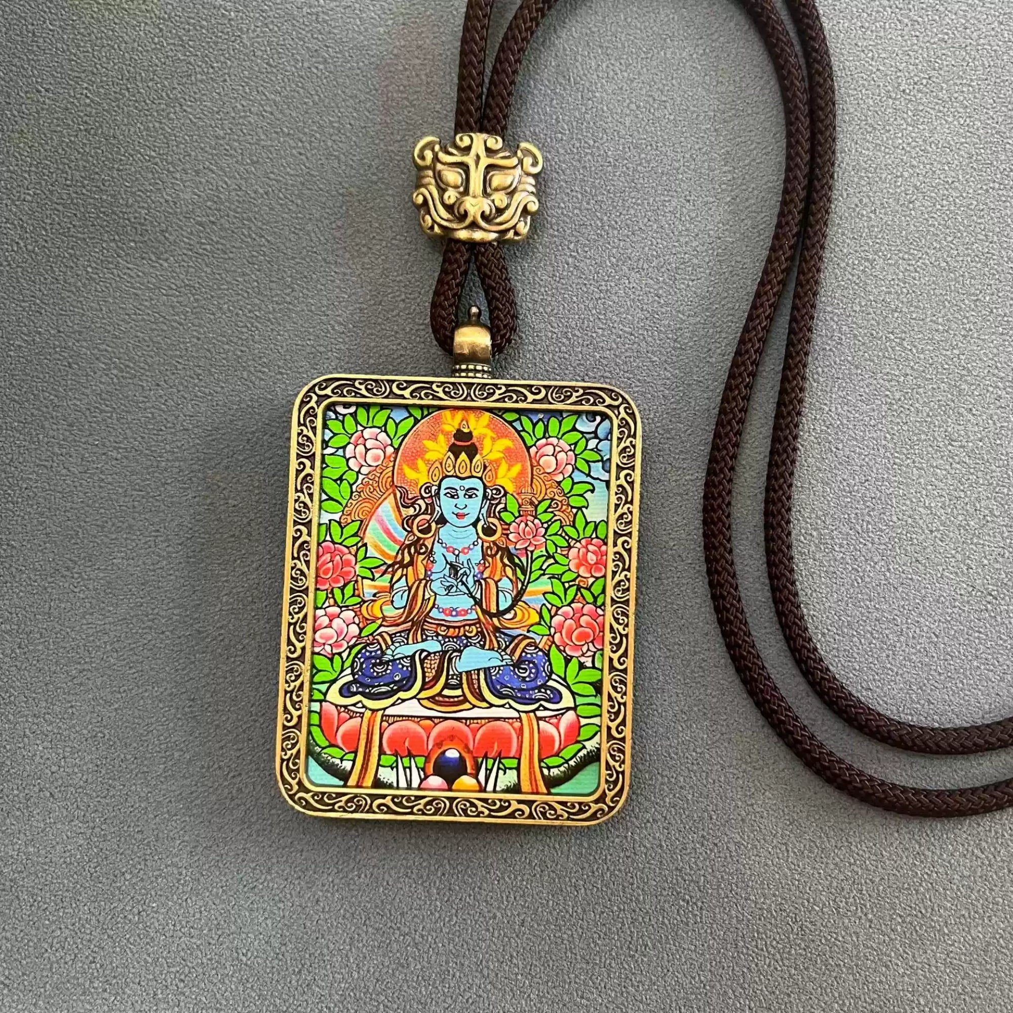Tibetan Thangka Buddha Necklace