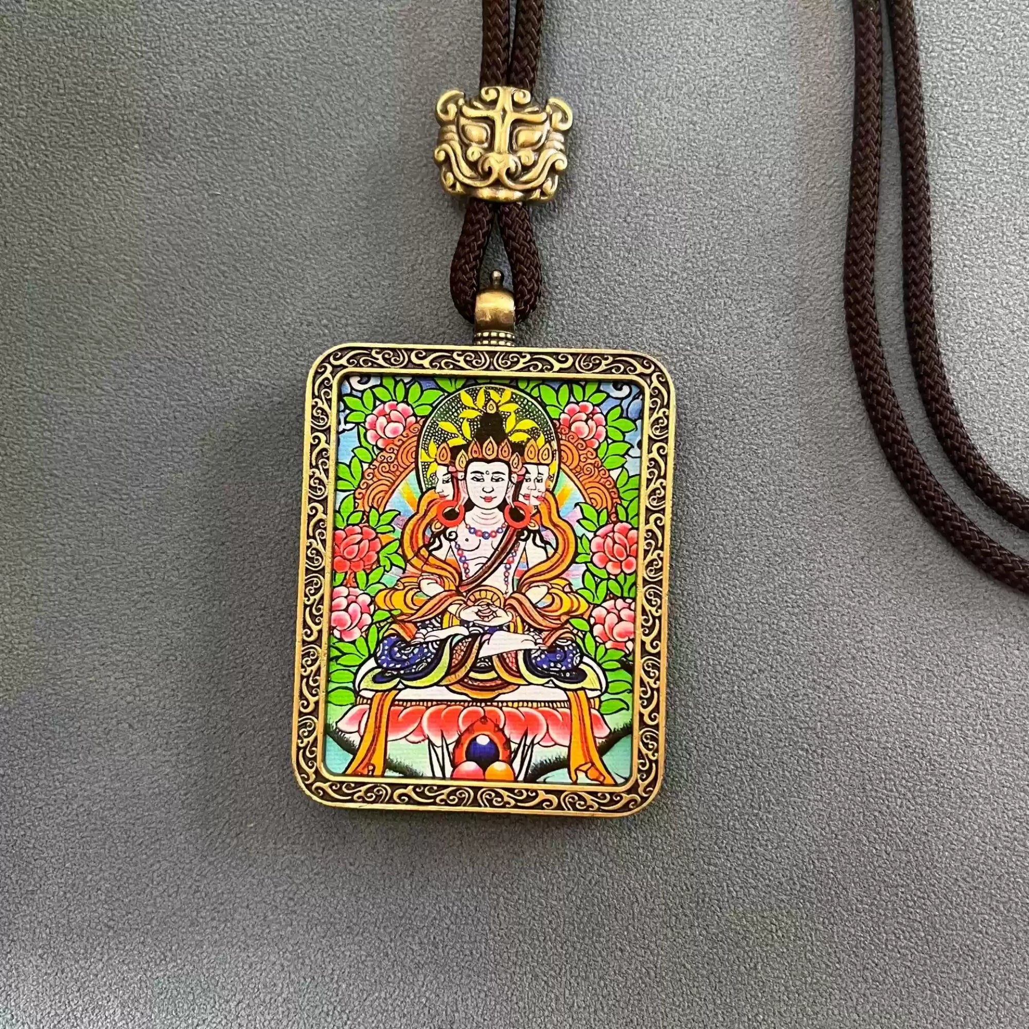 Tibetan Thangka Buddha Necklace