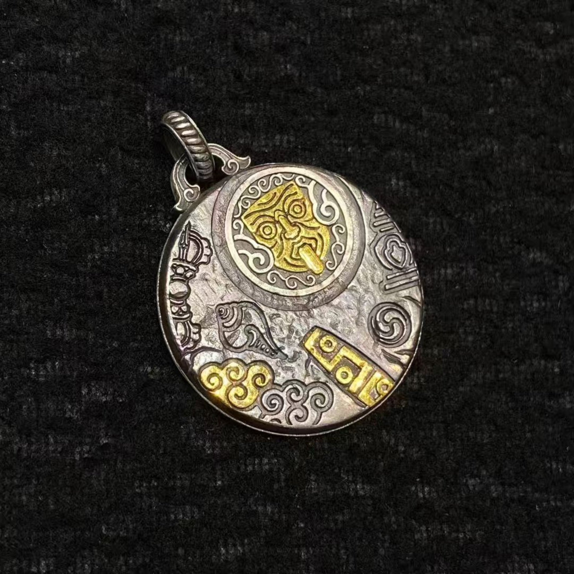 Tibetan Zakiram (Wealth Goddess) Sterling Silver Talisman Necklace