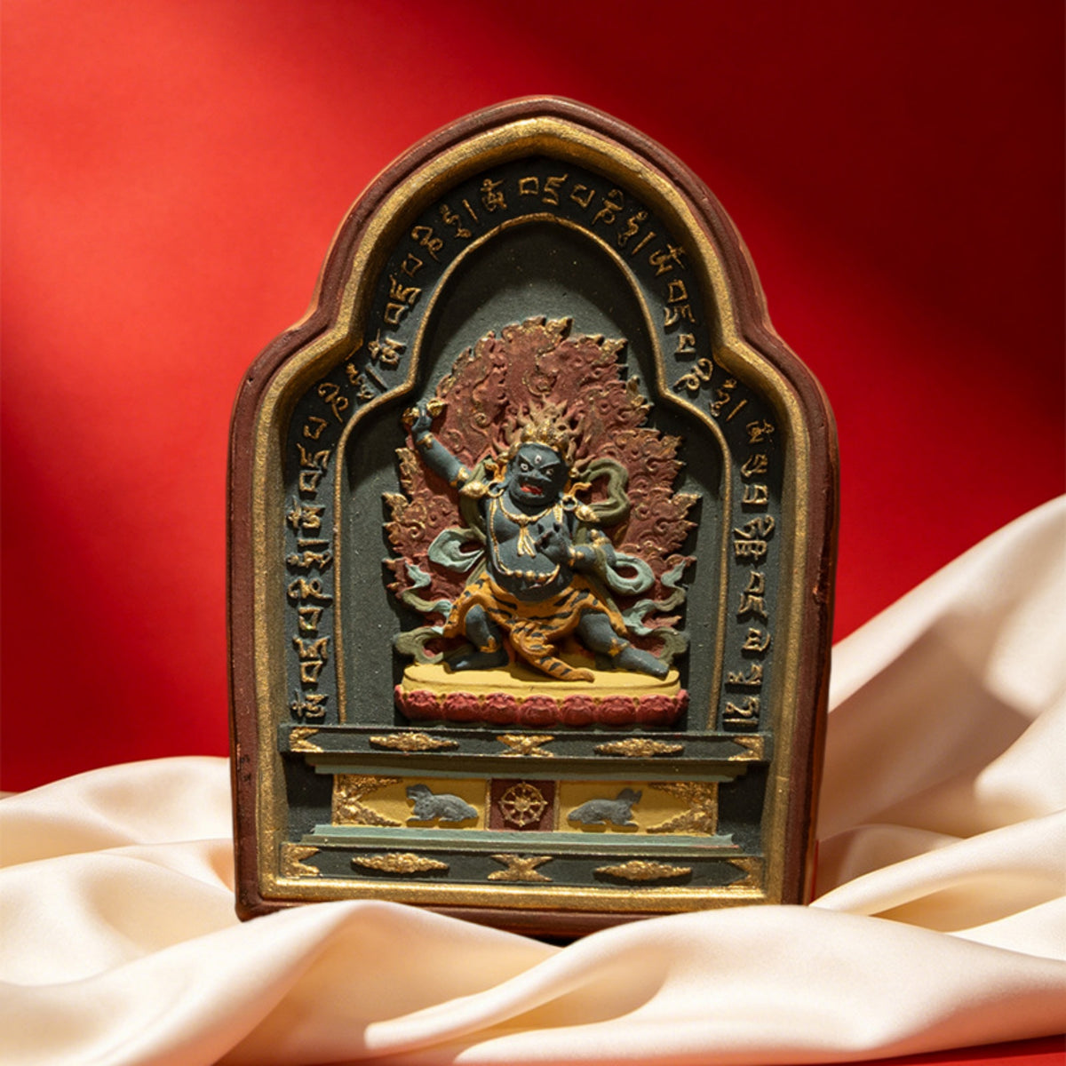 Traditional Hand-Painted Tibetan Vajrapani Bodhisattva Tsa Tsa