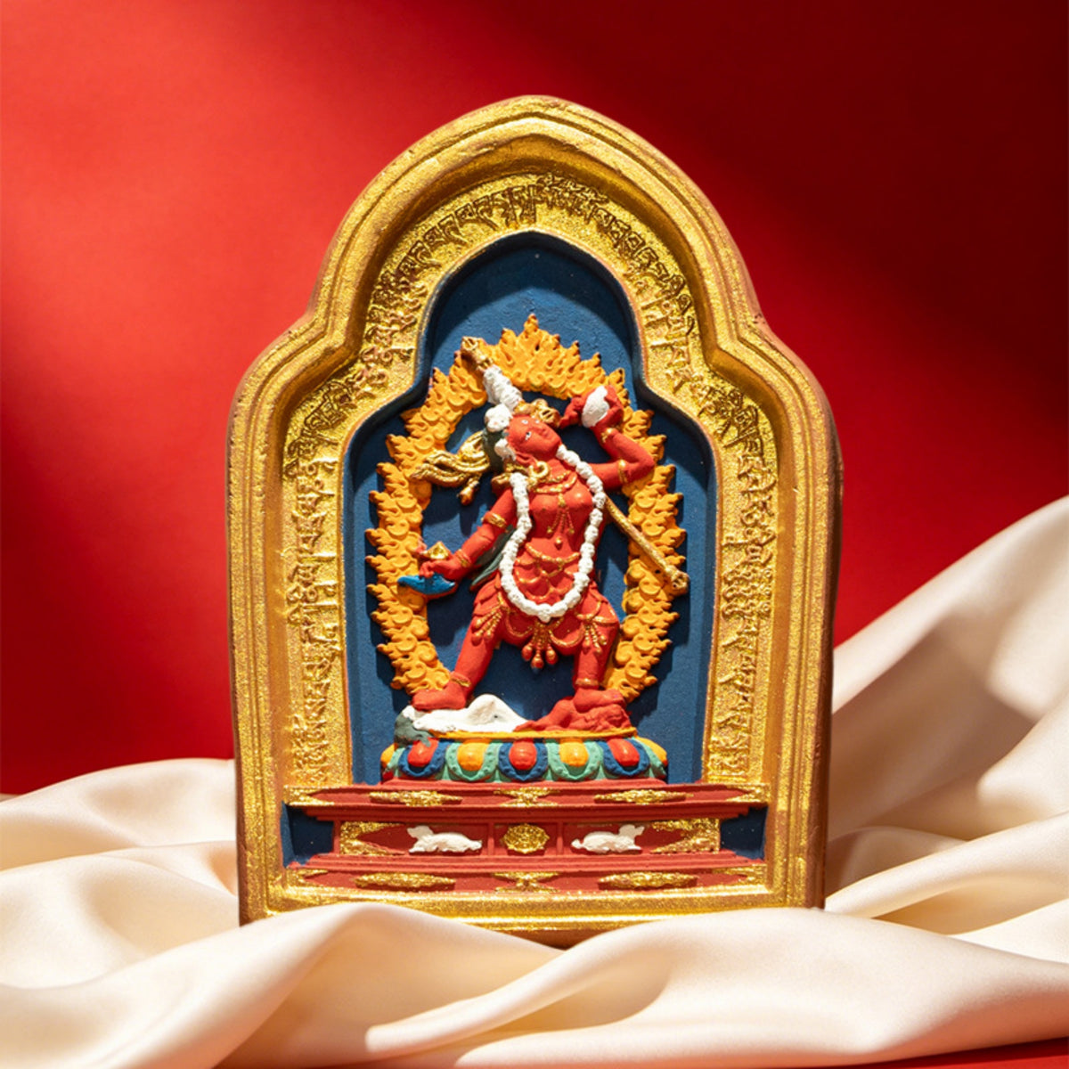 Traditional Hand-Painted Tibetan Vajrayogini Tsa Tsa