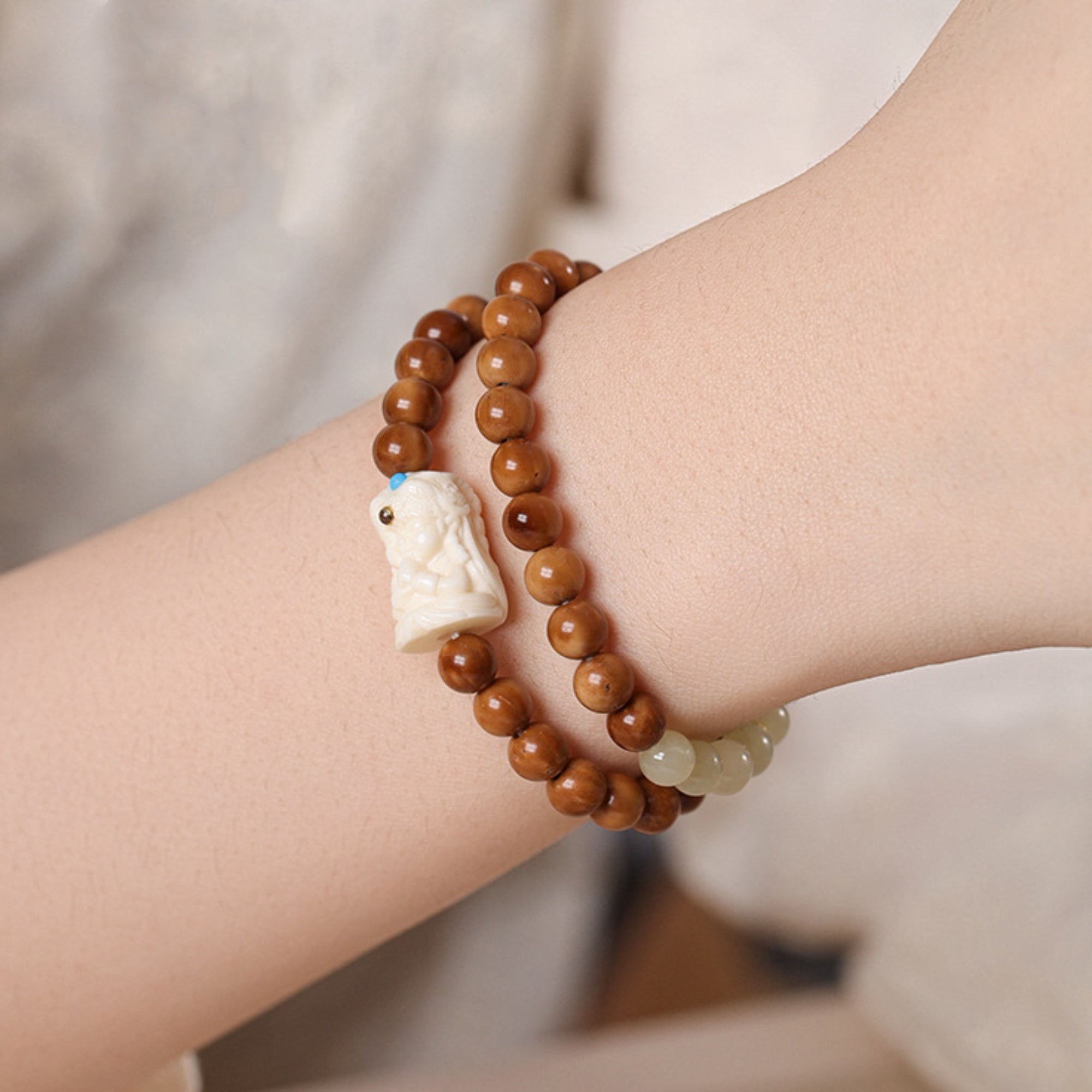 Zen Harmony Hetian Jade & Bodhi Mala Bracelet
