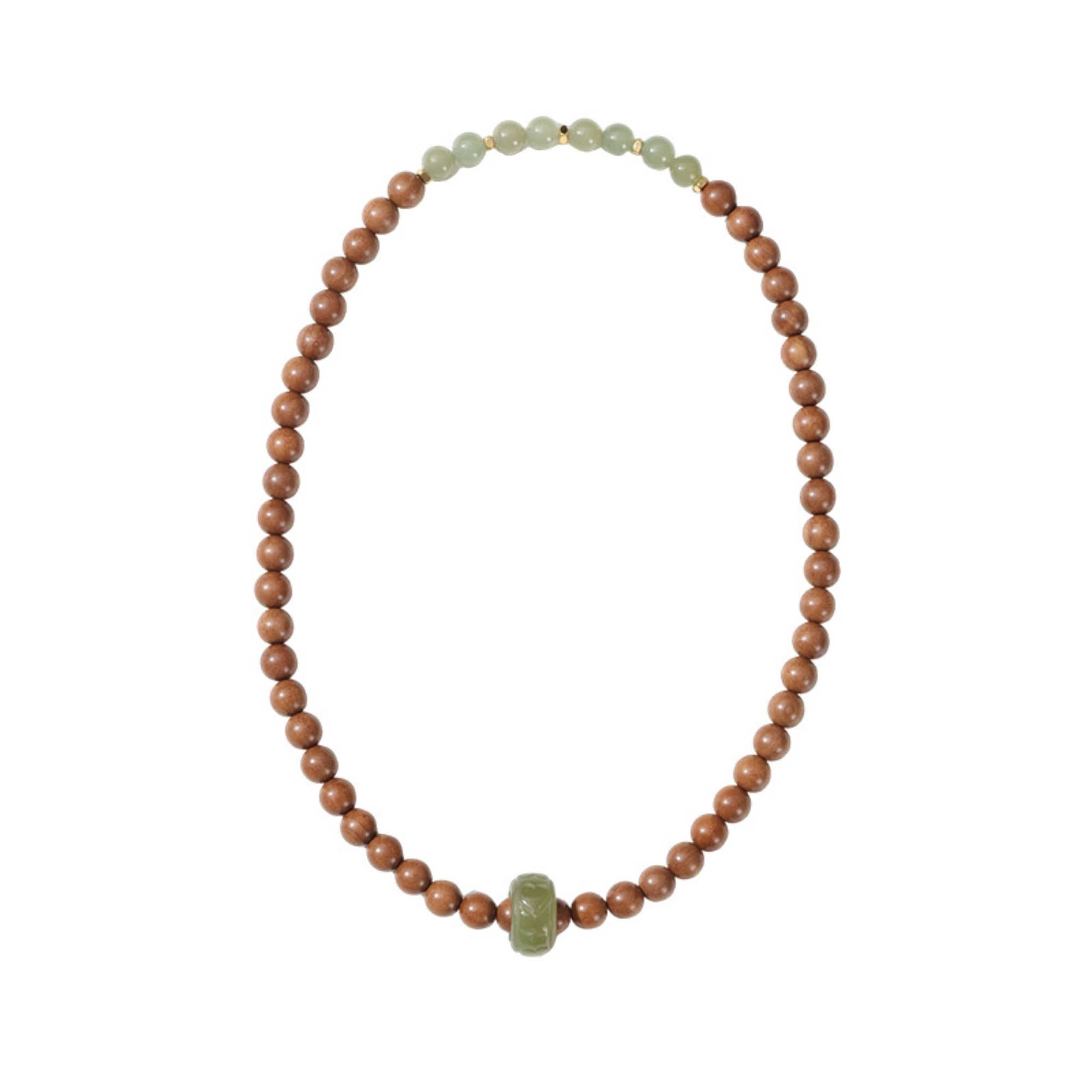 Zen Harmony Hetian Jade & Sandalwood Mala Bracelet