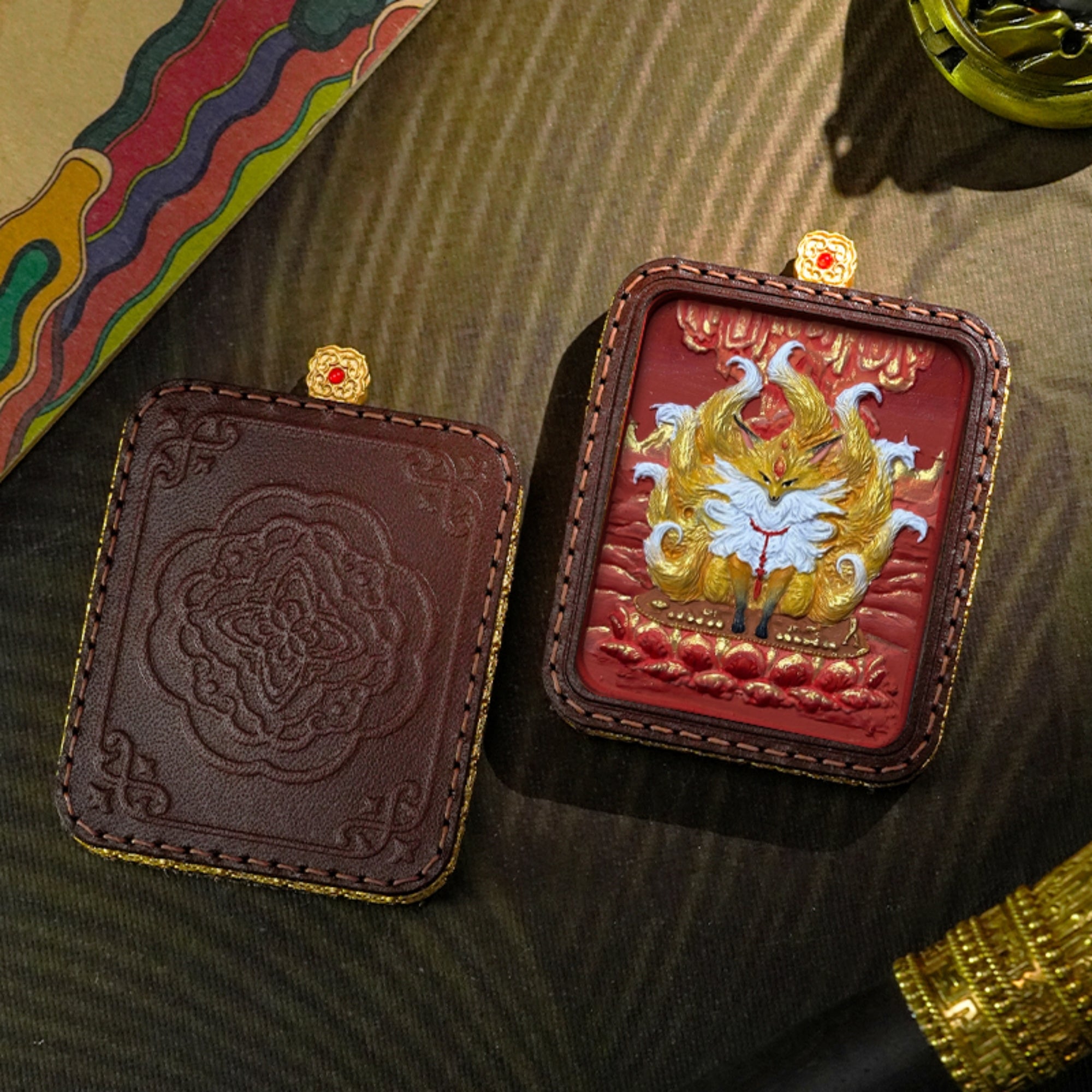 Hand-Painted 3D Thangka Buddha Pendant Necklace