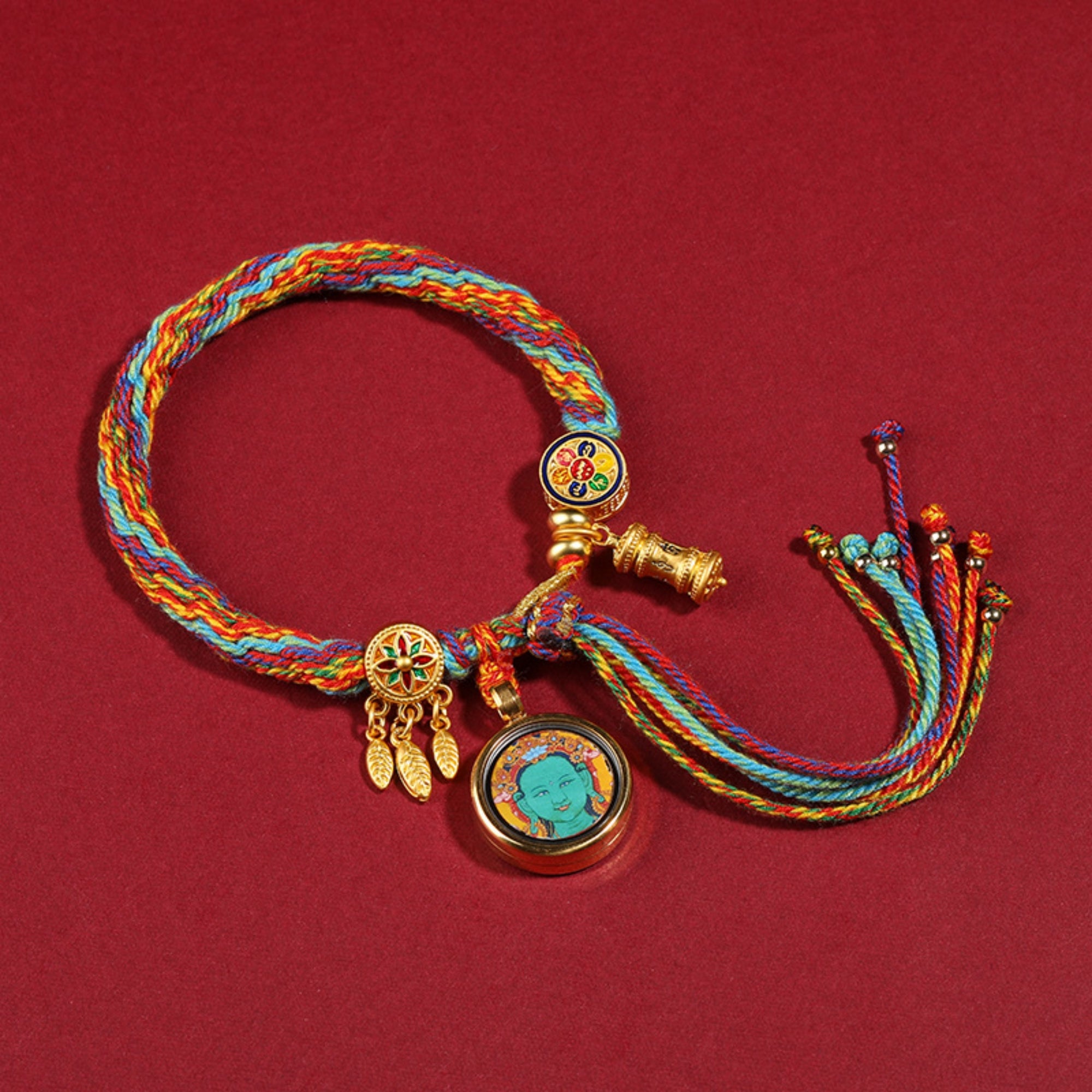 Tibetan Handwoven Thangka Protector Buddha Cotton Bracelet