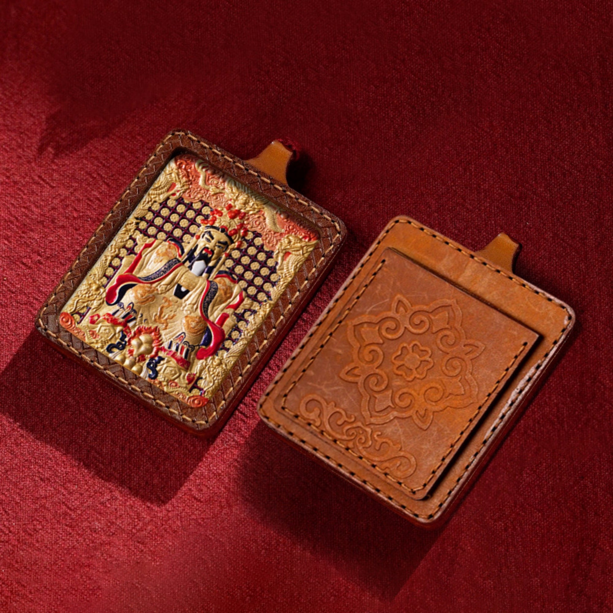 QiLing Aura Hand-Painted Thangka Embossed Pendant Necklace