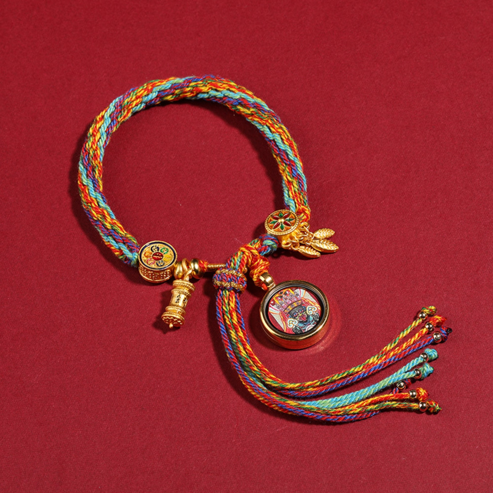 Tibetan Handwoven Thangka Protector Buddha Cotton Bracelet