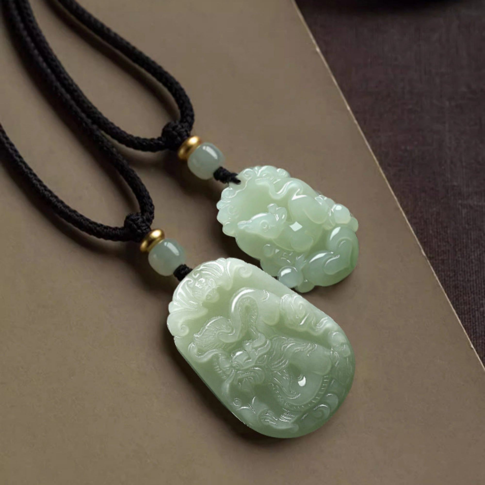 Natural Jade Zodiac Lucky Charm Necklace