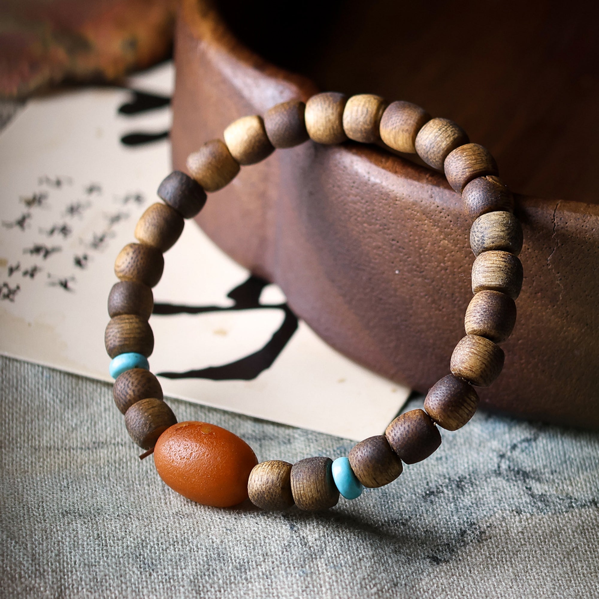 Tibetan Agarwood Prayer Bead Bracelet