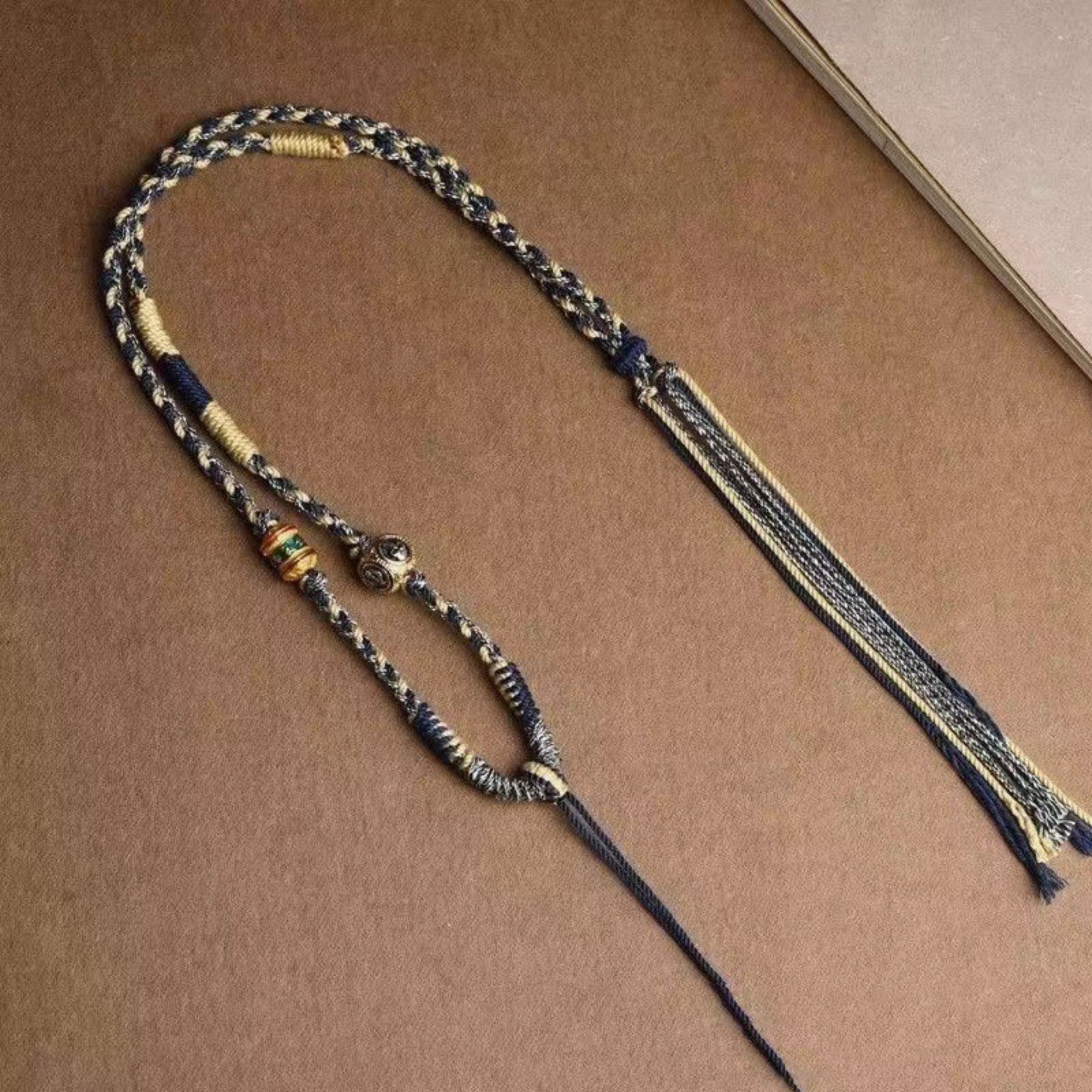 Handwoven Tibetan Prayer Wheel Thangka Pendant Replacement Cotton Cord