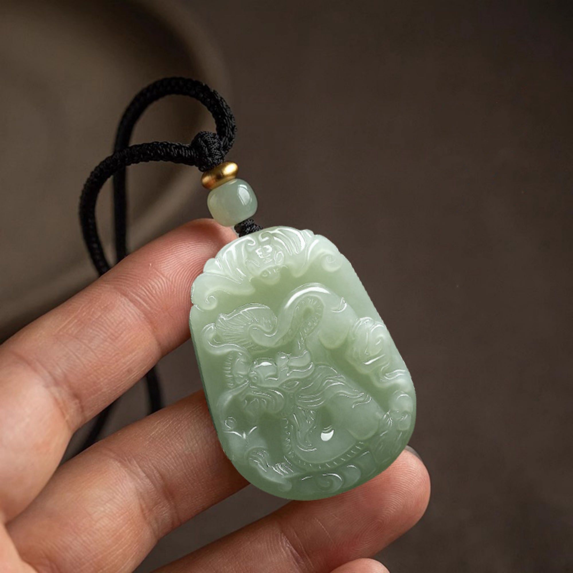 Natural Jade Zodiac Lucky Charm Necklace